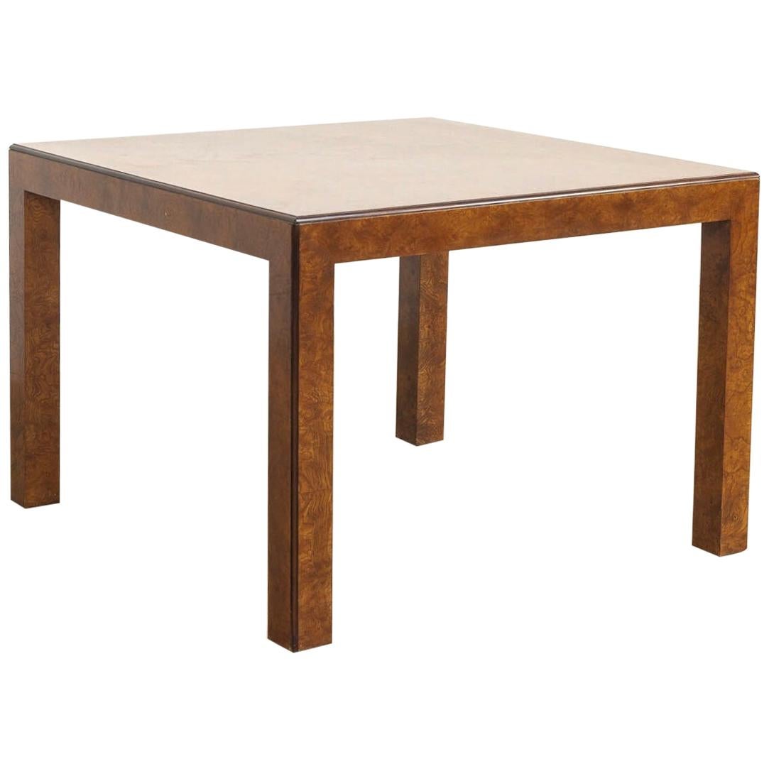 Midcentury John Widdicomb Square Burl Wood Coffee Table Side Table, 1970s For Sale