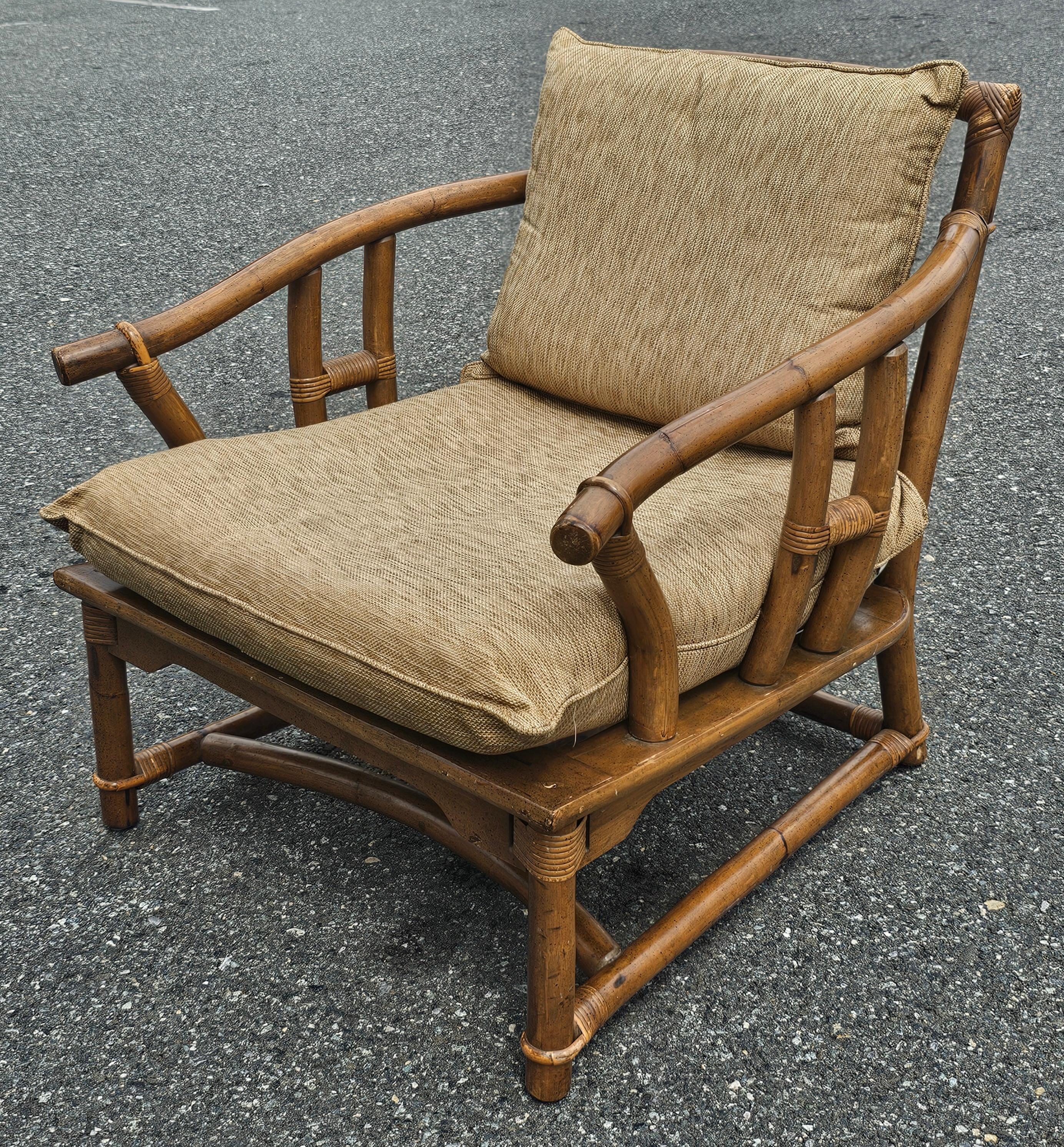 Mid-Century moderno Sedia da salotto in rattan di metà secolo di John Wisner per Ficks Reed in vendita