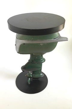 Mid-Century Johnson Boat Motor Table- Made With Cast Aluminum & Steel
