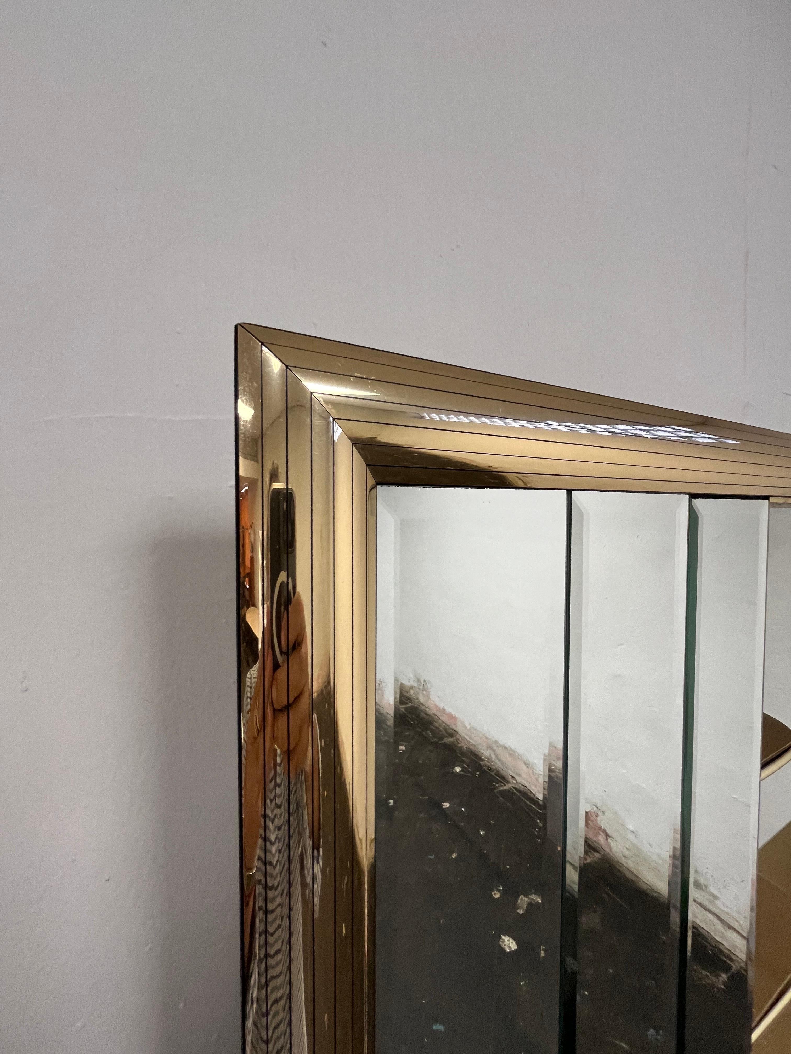 American Mid Century Jon Gilmore Style Shadowbox Display Mirror For Sale