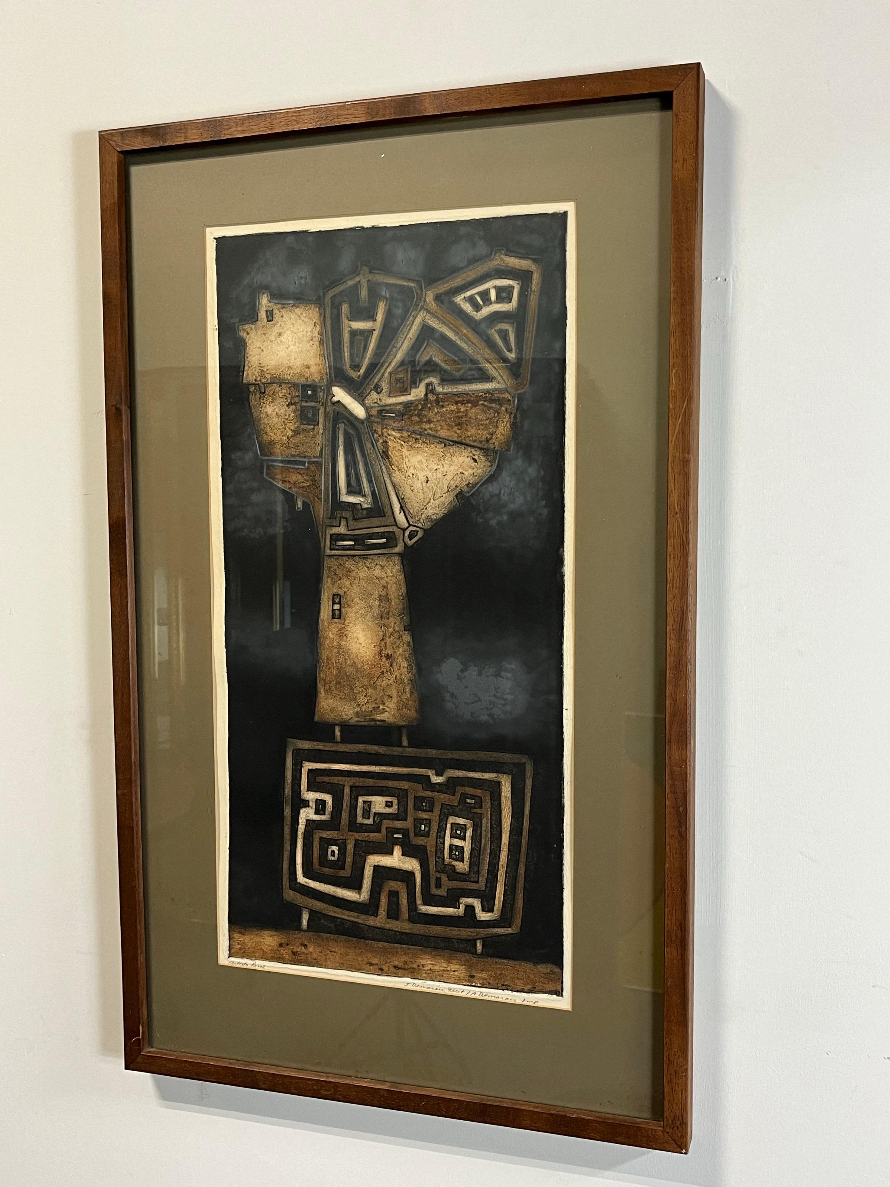Mediados del siglo Joseph Demarais Prueba de artista Aguafuerte Estadounidense en venta