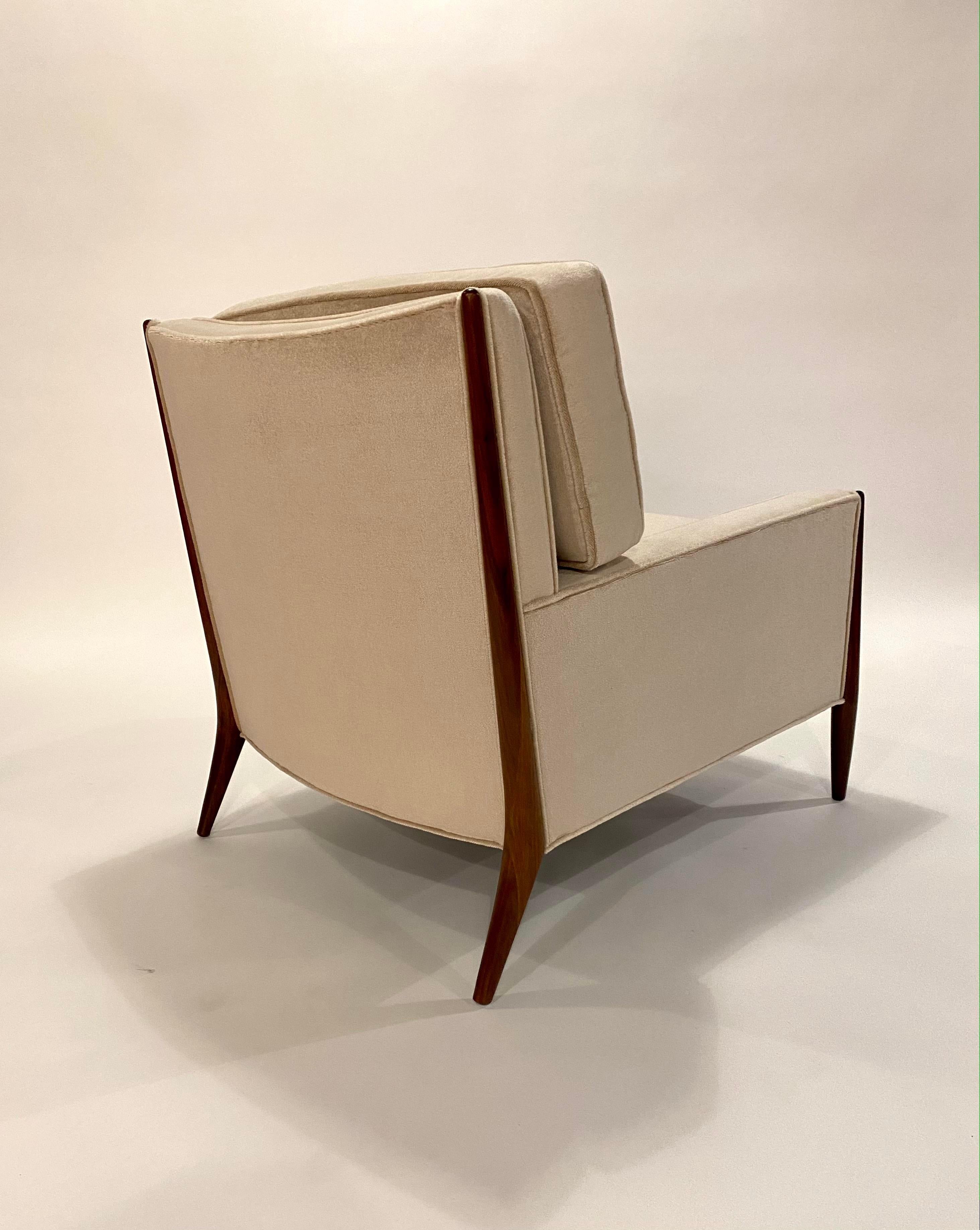 Mohair Mid-Century Jules Heumann Metroplitan Lounge Chair  For Sale