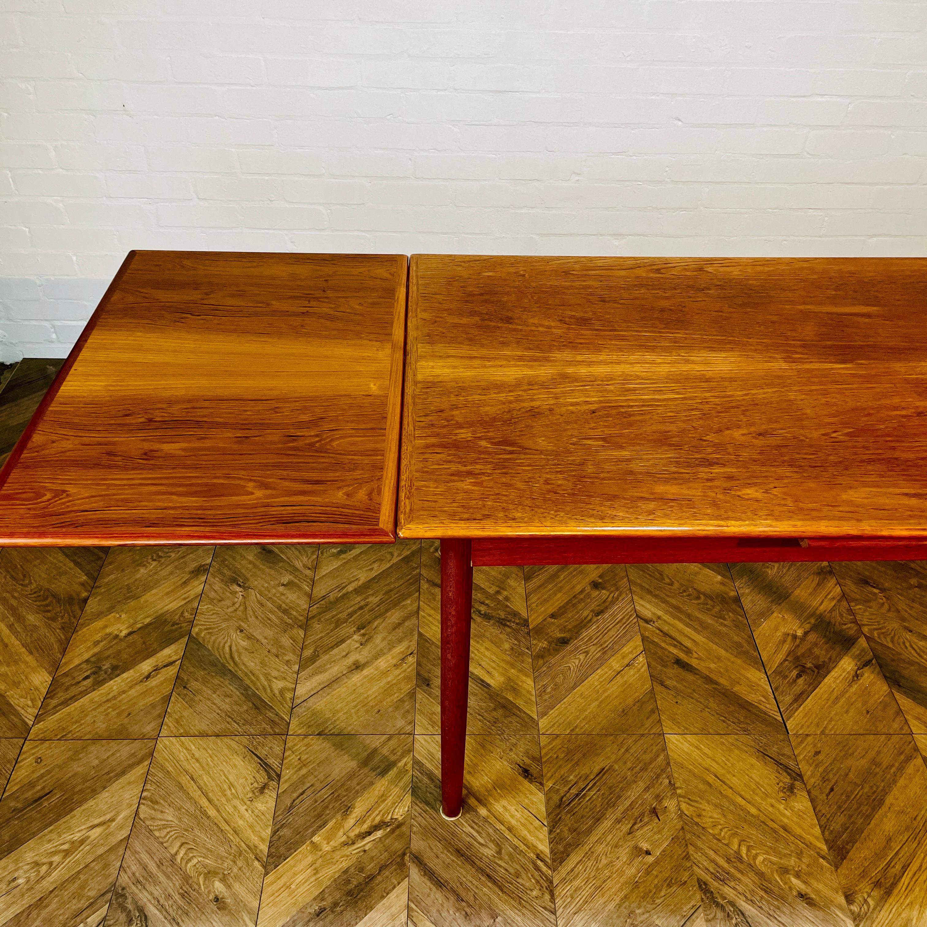 Mid-Century Modern Mid Century K A Jorgensen for A/S Mobelfabrik Extending Draw-Leaf Dining Table For Sale