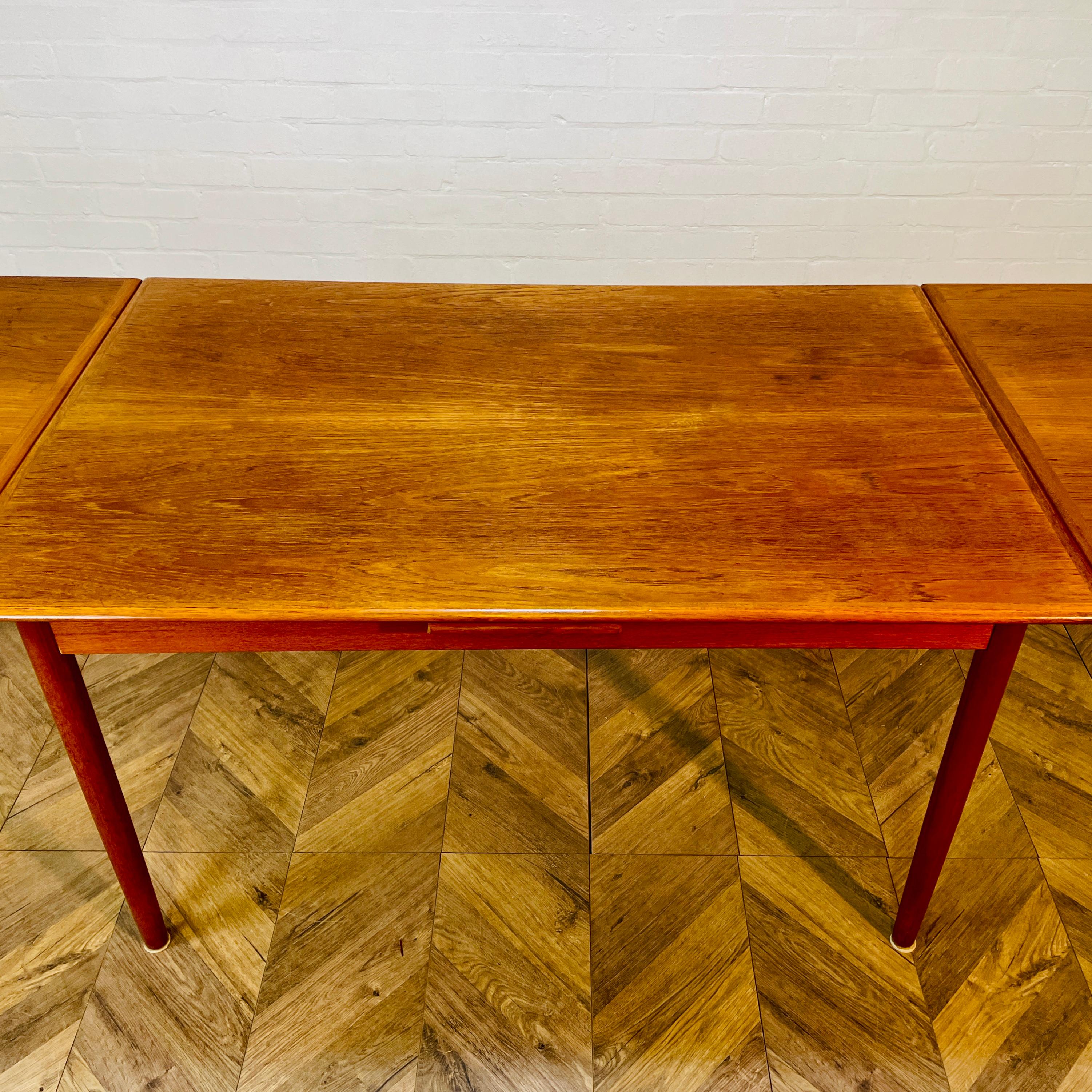 Danish Mid Century K A Jorgensen for A/S Mobelfabrik Extending Draw-Leaf Dining Table For Sale