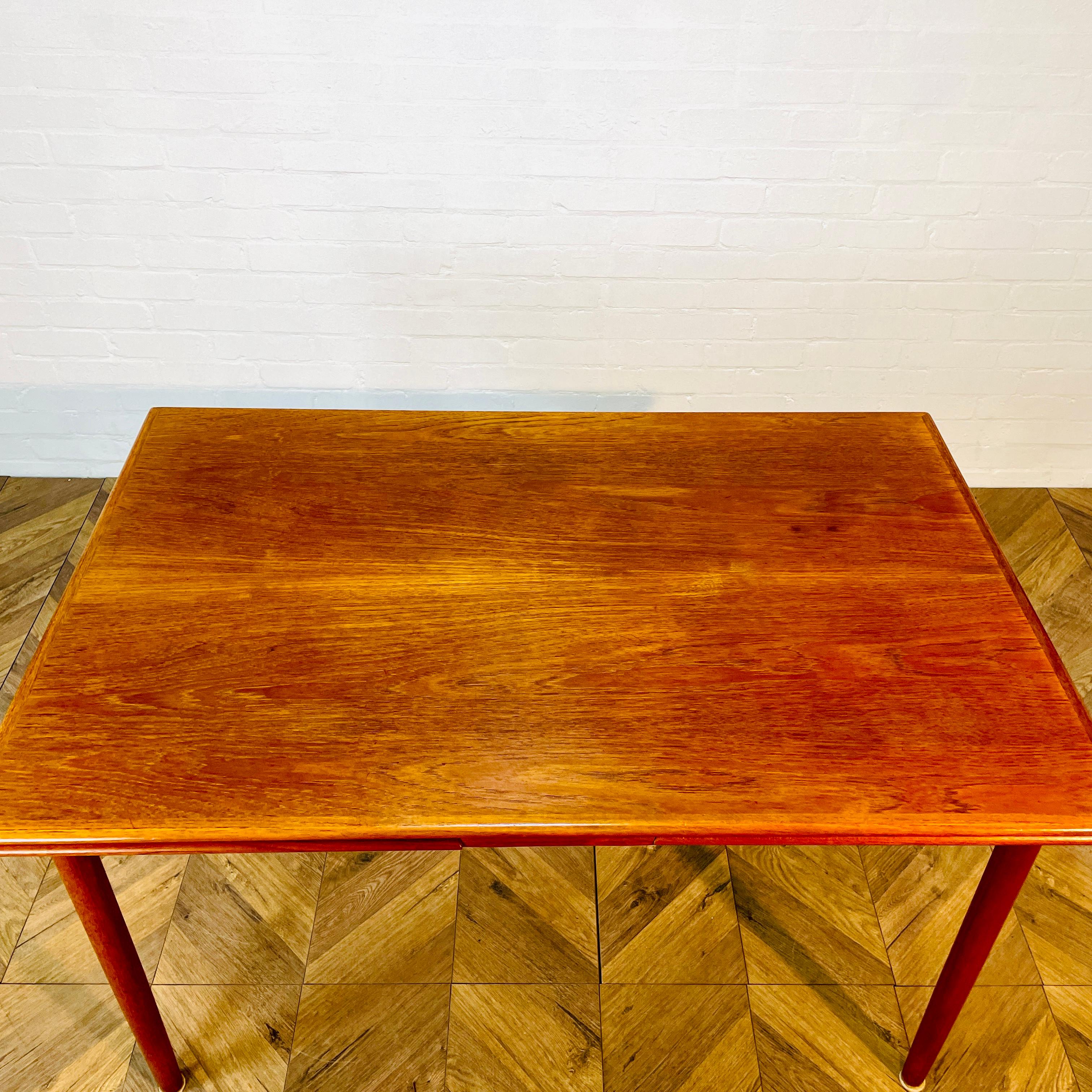 Late 20th Century Mid Century K A Jorgensen for A/S Mobelfabrik Extending Draw-Leaf Dining Table
