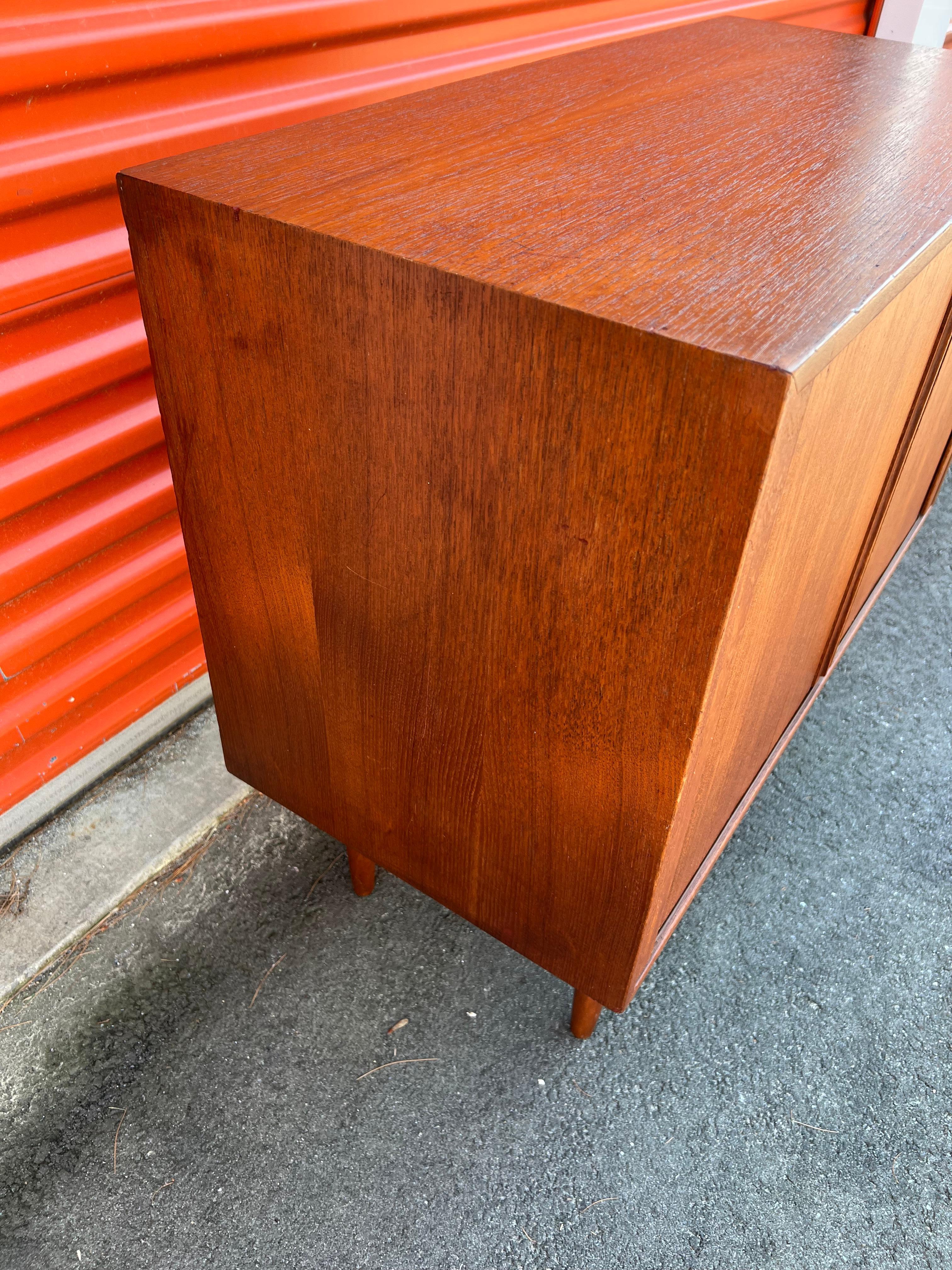 Mid-Century Kai Kristiansen Danish Teak Tambour Door Record / Media Cabinet 2