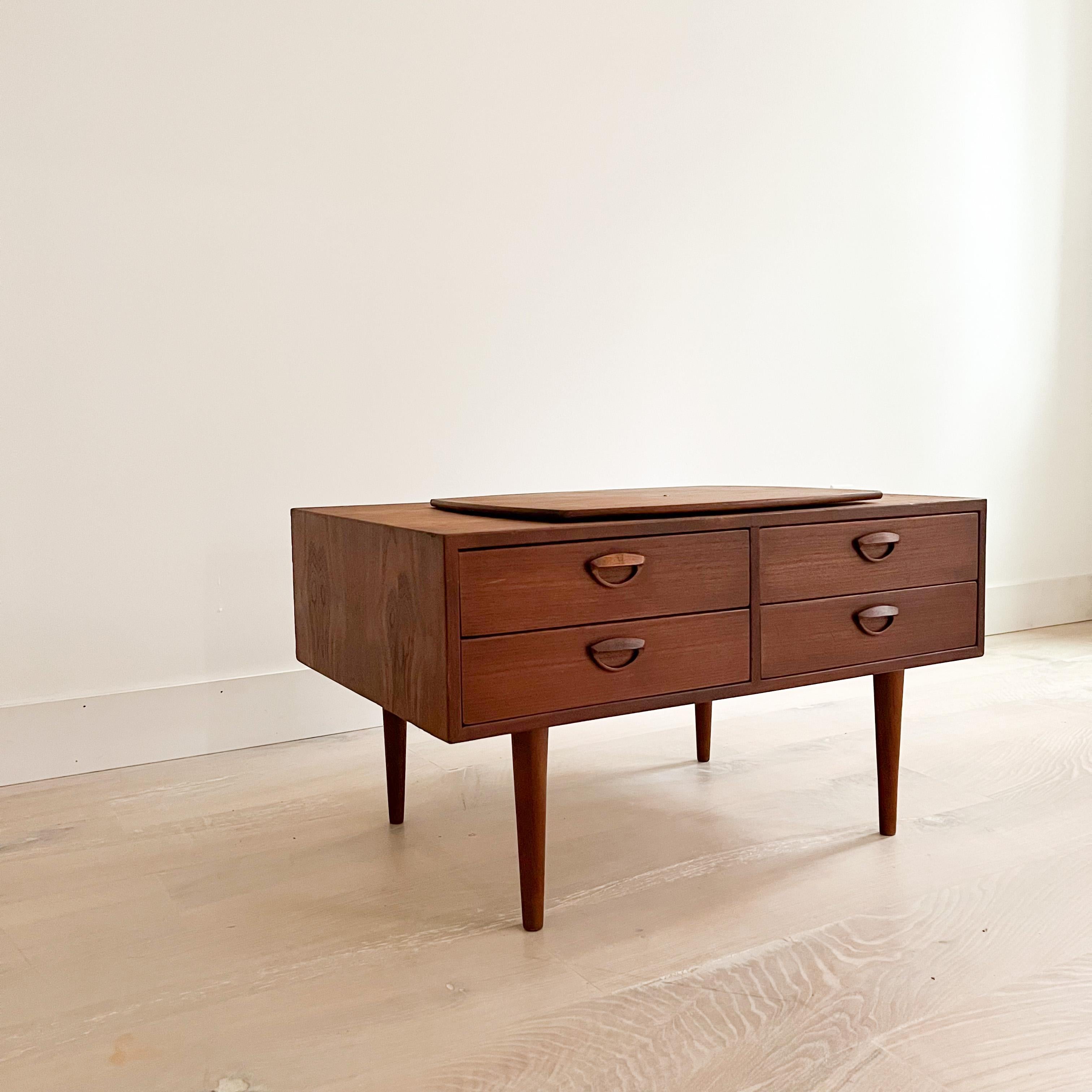 Mid Century Kai Kristiansen Small Console or Dresser with Swivel Top/TV Stand 4