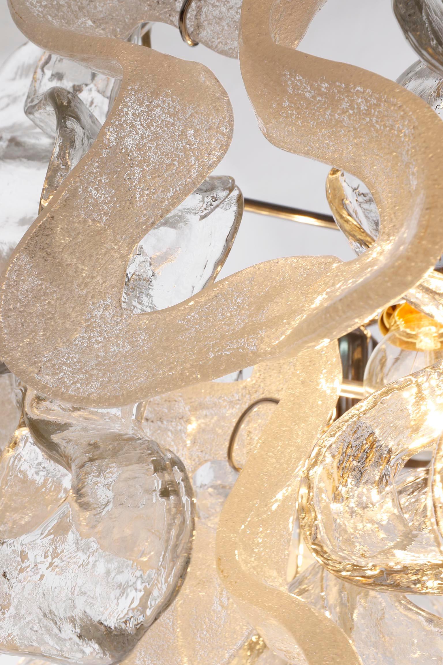 Mid-Century Kalmar Chandelier Pendant Light 'Catena', Chrome Murano Glass, 1970s For Sale 8