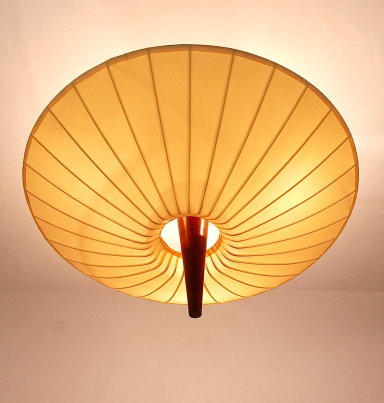 Midcentury Kalmar Dorn Ceiling Lamp Flush Mount Uplight, Austria, 1950s