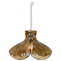 Mid-Century Kalmar 'Flower' Petal Mazzega Toned Glass Pendant Light, 1970s