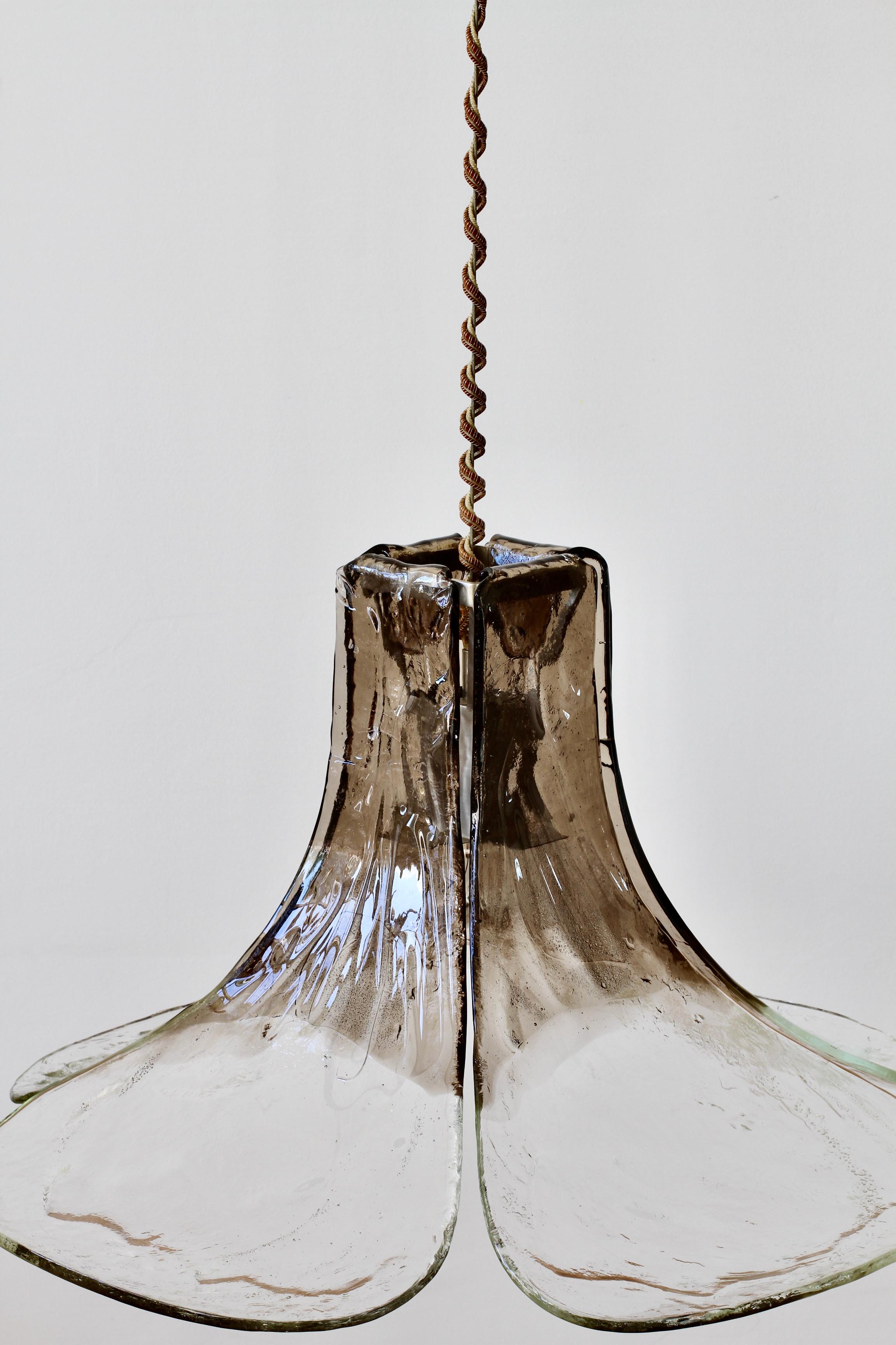 Mid-Century Kalmar Lighting 'Blütenblätter' Mazzega Murano Glas Pendelleuchte im Angebot 3