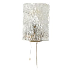 Mid-Century Kalmar Style Moulded Glass and Brass Wall Sconce