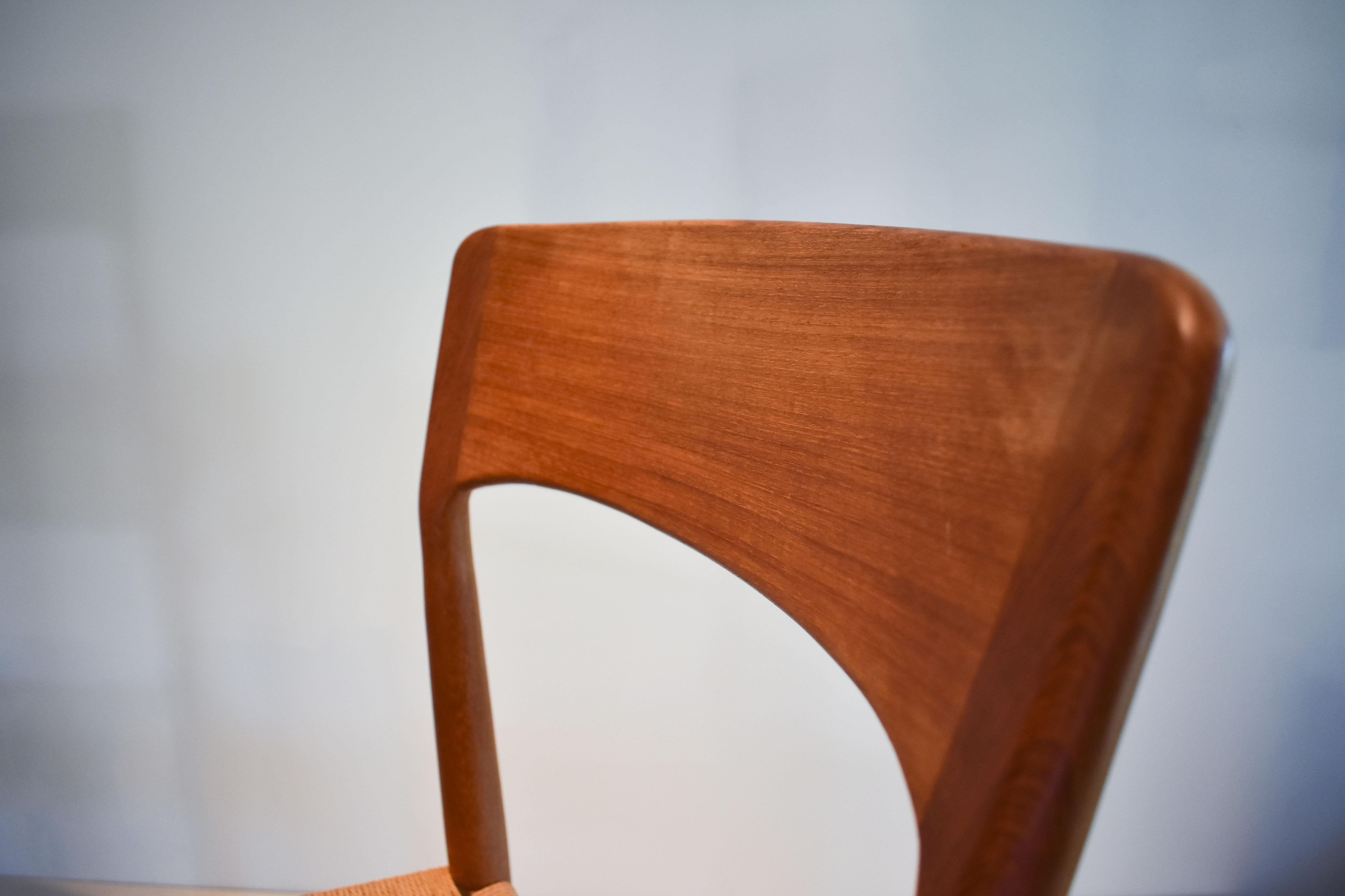 Midcentury Karen Margreta Imports of Corona Del Mar Teak & Sisal Chairs For Sale 4