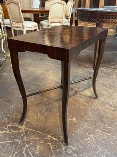Mid-Century Karl Springer Mahogany and Macassar Wood Side Table