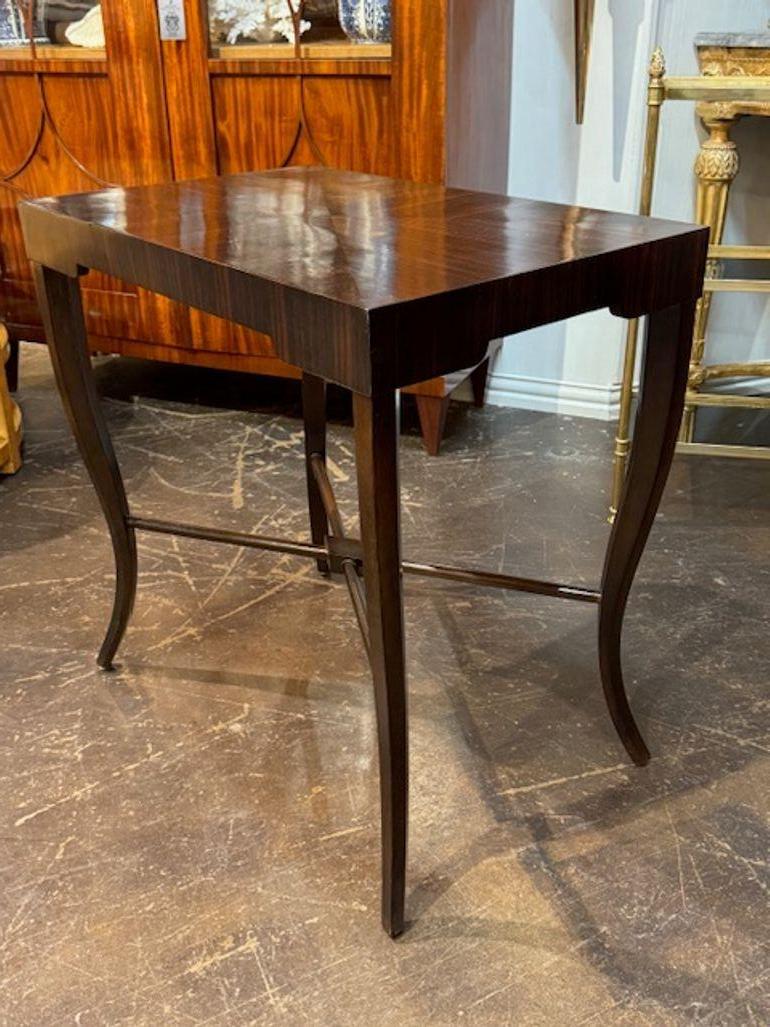 Americano Tavolino di metà secolo in mogano e legno di Macassar di Karl Springer in vendita