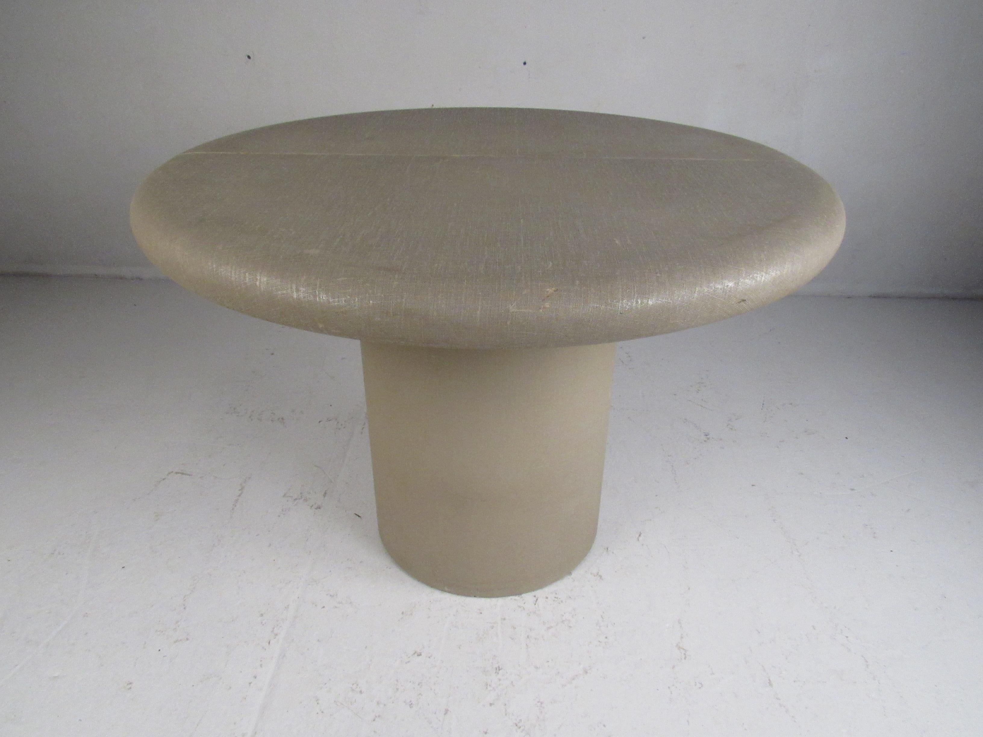 Mid-Century Modern Midcentury Karl Springer Style Pedestal Base Dining Table