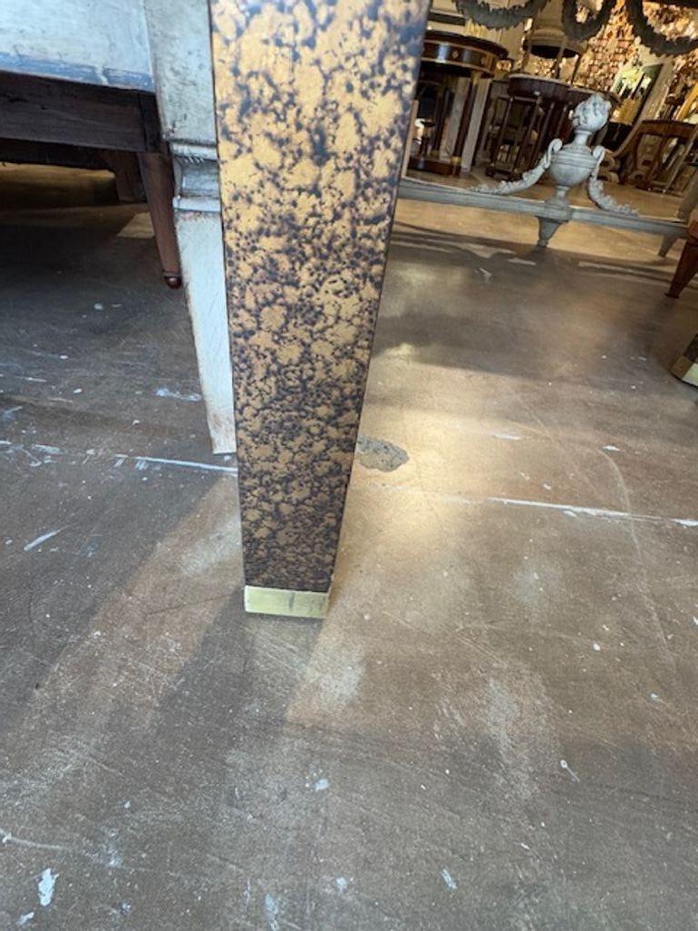 Late 20th Century Mid Century Karl Springer Tortoise Side Table For Sale