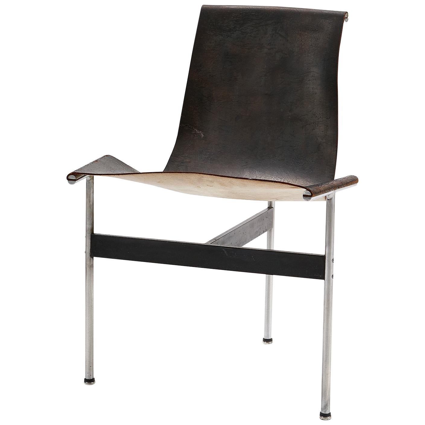 Mid Century Katavalos for Laverne International Steel & Leather 'T-chair'