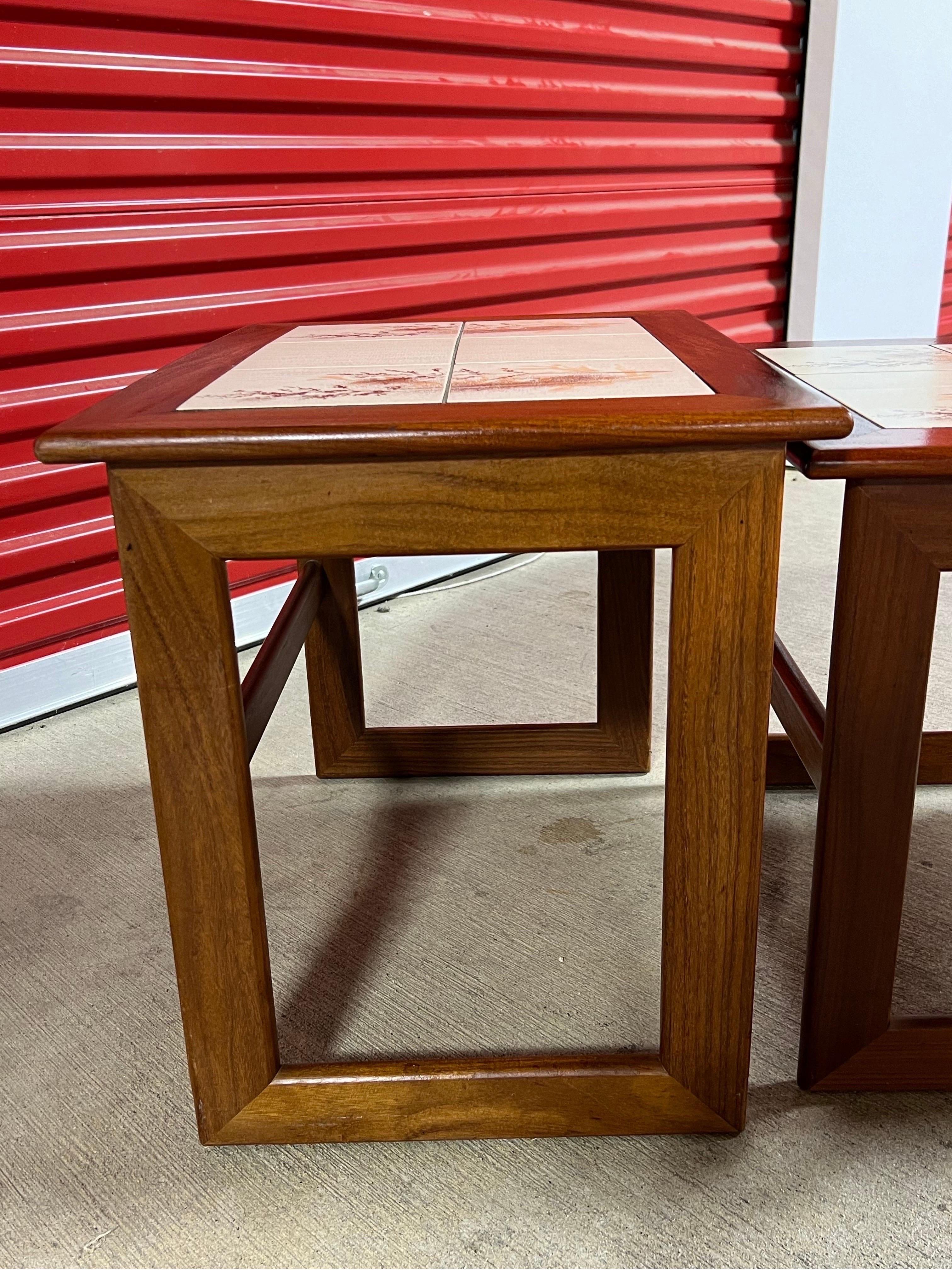 Mid-Century Modern Mid Century Keith Eatwell Tiled Nesting Tables - Set of 3 For Sale