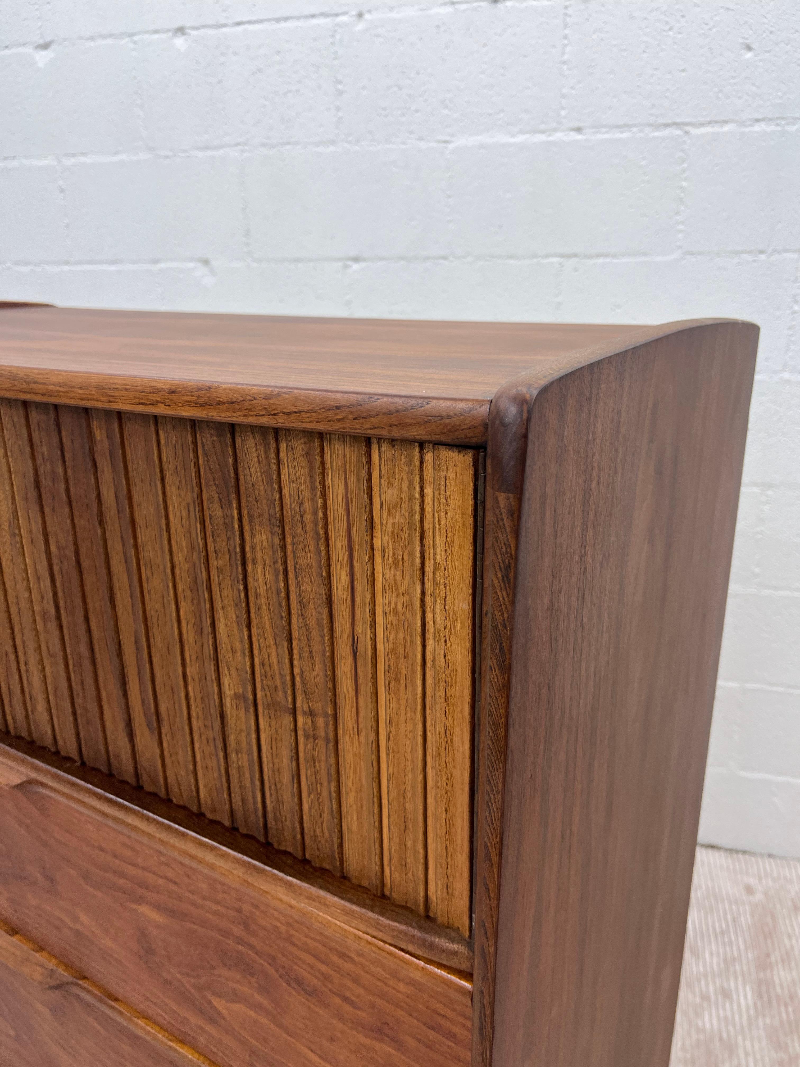 Mid-Century Kent Coffey Cadence Highboy Dresser with Tambour-Style Doors 4