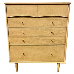 Mid-Century Kent Coffey Debonaire Bleached Mahogany Tall Chest Dresser