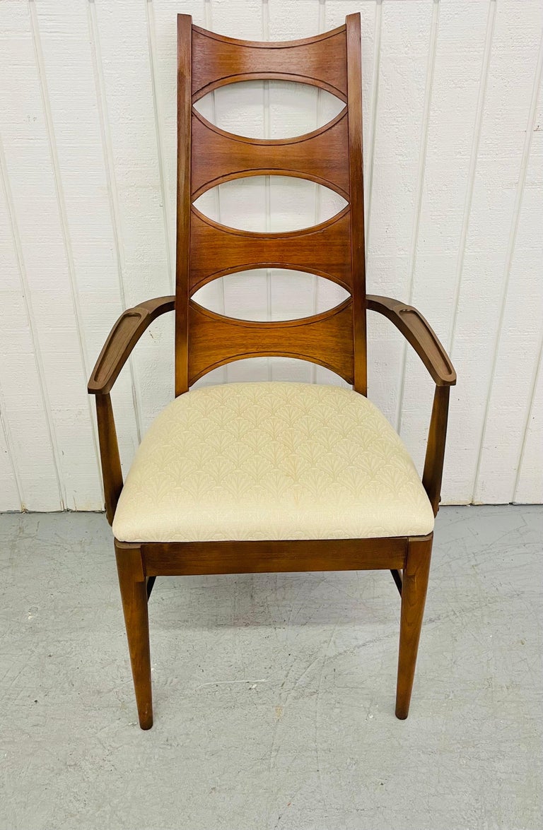 MidCentury Kent Coffey Perspecta CatsEye Walnut Dining Chairs, Set of