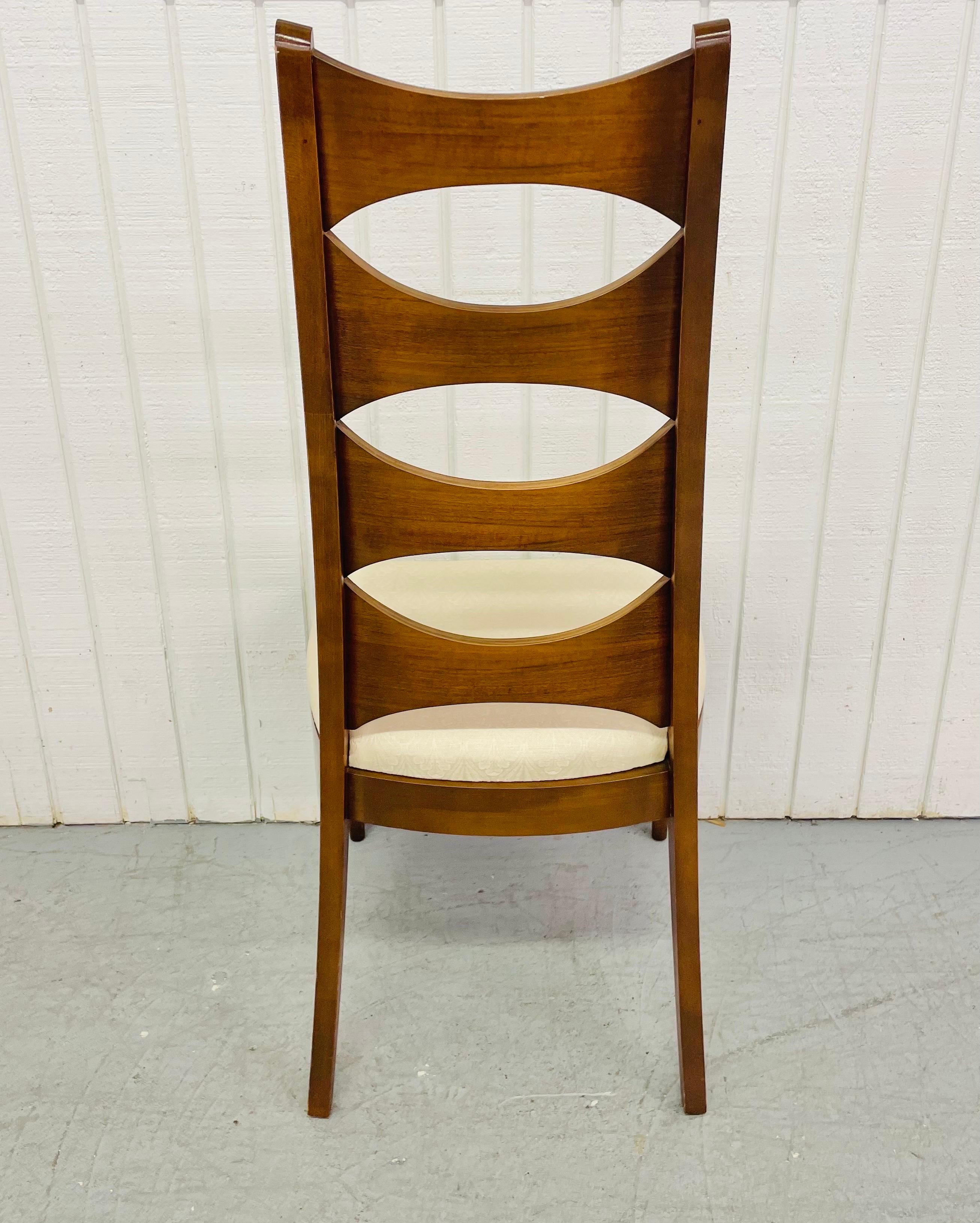 Mid-20th Century Mid-Century Kent Coffey Perspecta Cats-Eye Walnut Dining Chairs, Set of 6