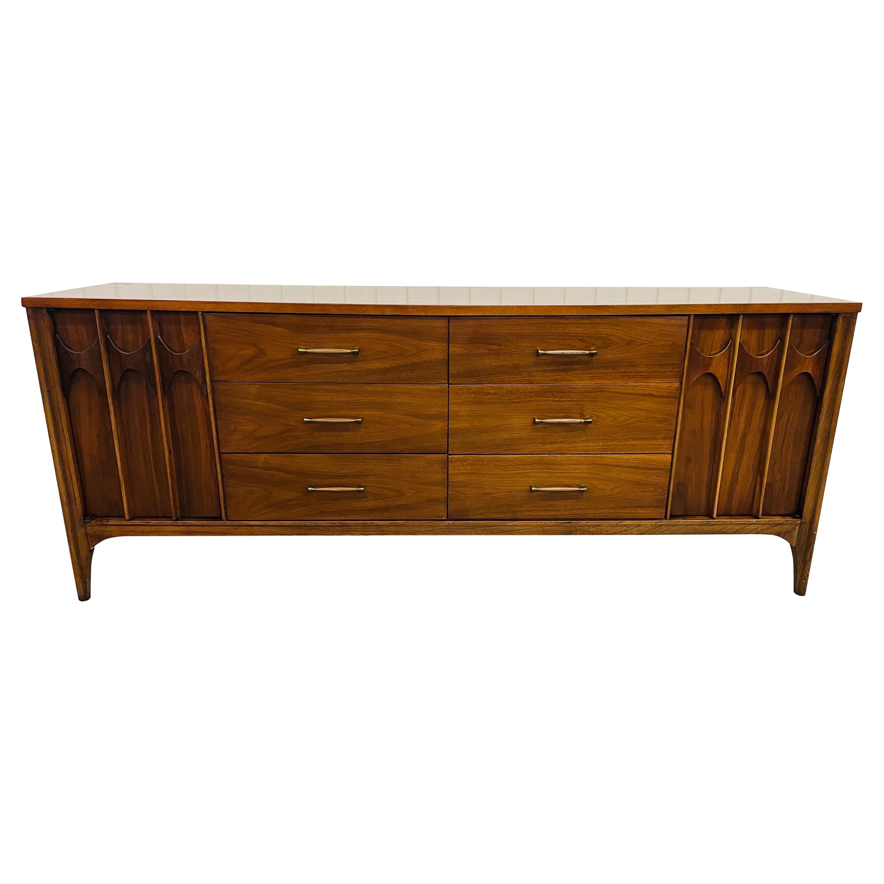 Mid-Century Kent Coffey Perspecta Walnut Triple Dresser