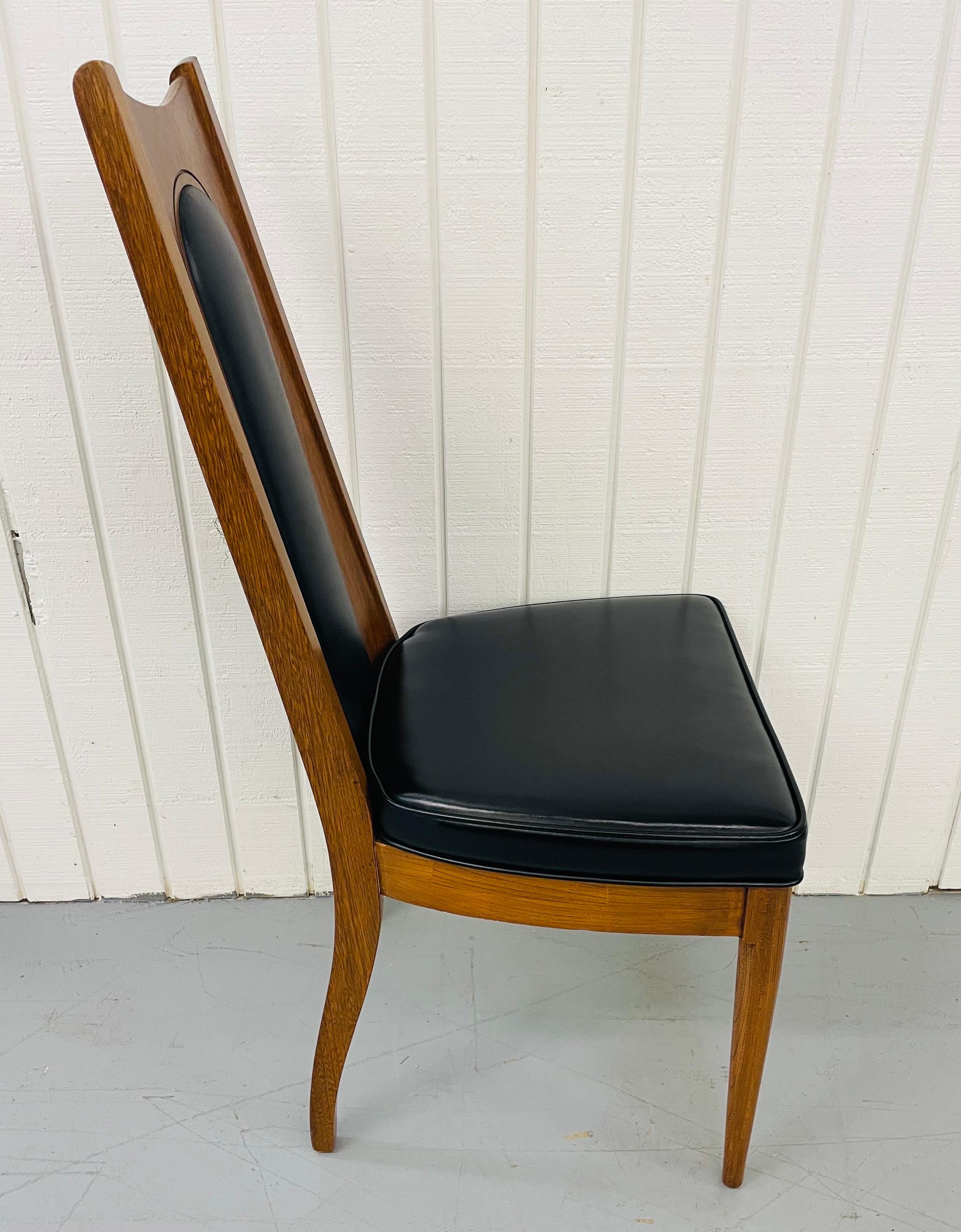Leather Mid-Century Kent Coffey Walnut Dining Chairs