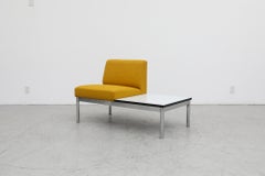 Silla Amarilla de Mitad de Siglo Estilo Kho Liang Ie con Mesa Conectada