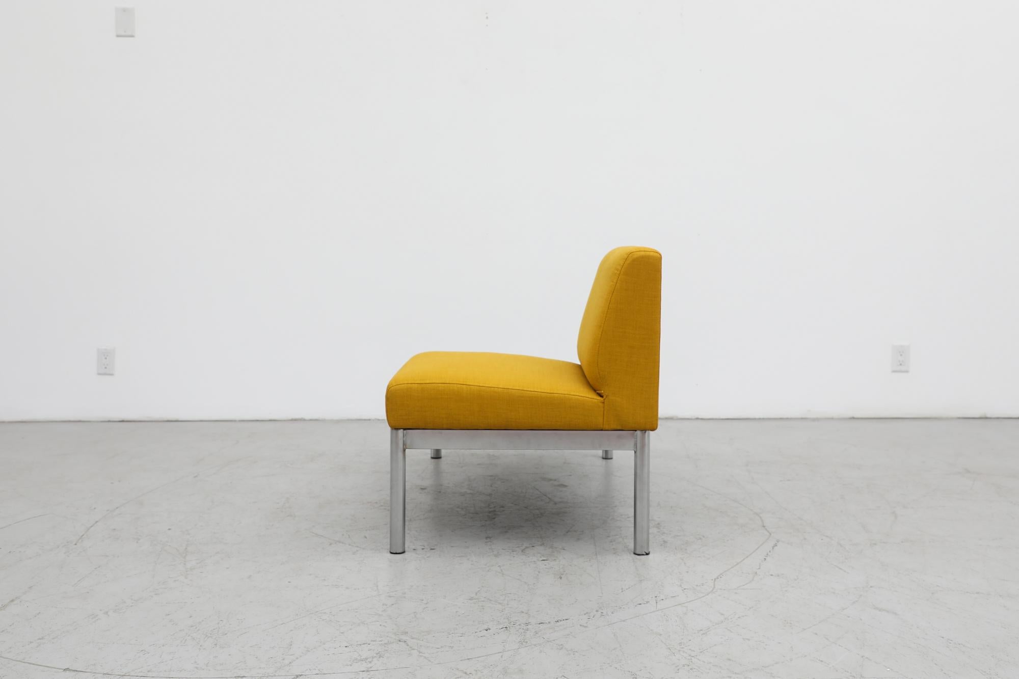 Mid-Century Kho Liang Ie Style Yellow Chair with Connected Table In Good Condition For Sale In Los Angeles, CA