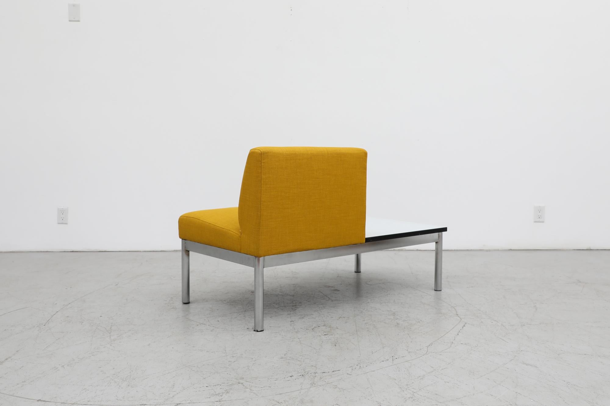 Mid-20th Century Mid-Century Kho Liang Ie Style Yellow Chair with Connected Table For Sale