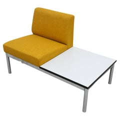 Mid-Century Kho Liang Ie Style Yellow Chair with Connected Table