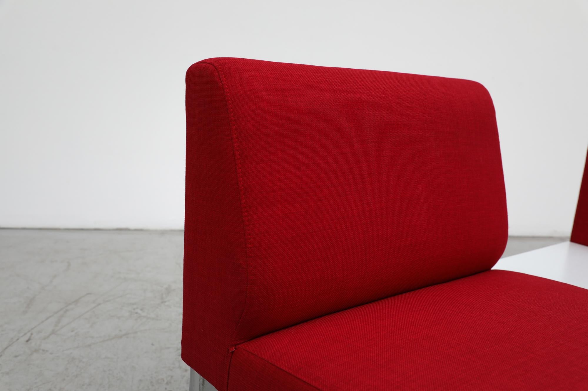 Mid-Century Kho Liang Style Red Loveseat with Center Table 6