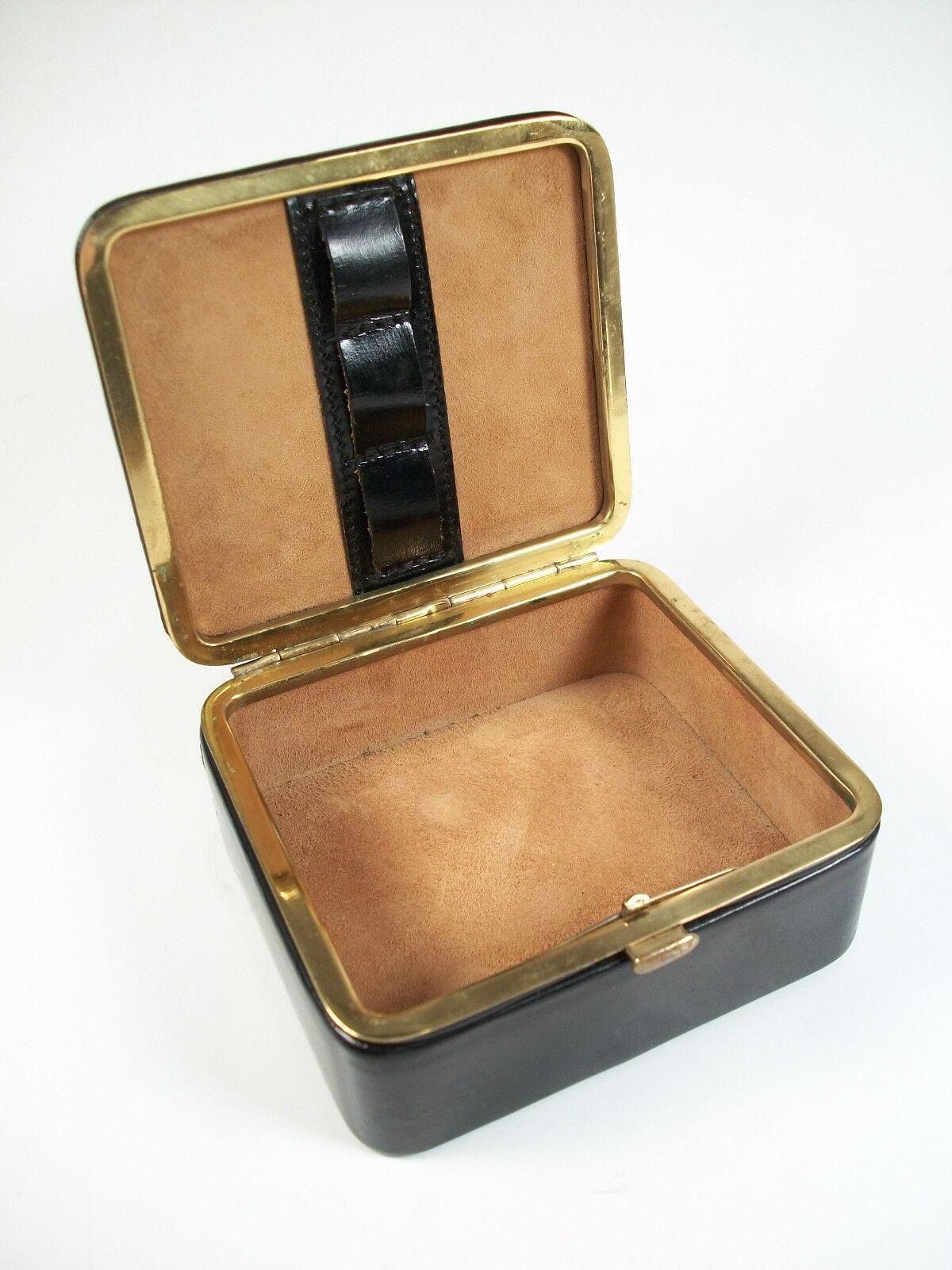 Mid-Century Modern Mid Century Kid Leather Jewelry Box/Organizer - West Germany - Circa 1960's For Sale