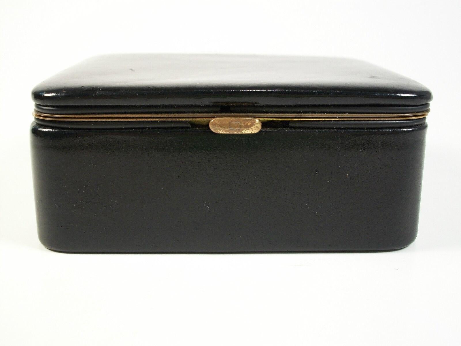Hand-Crafted Mid Century Kid Leather Jewelry Box/Organizer - West Germany - Circa 1960's For Sale