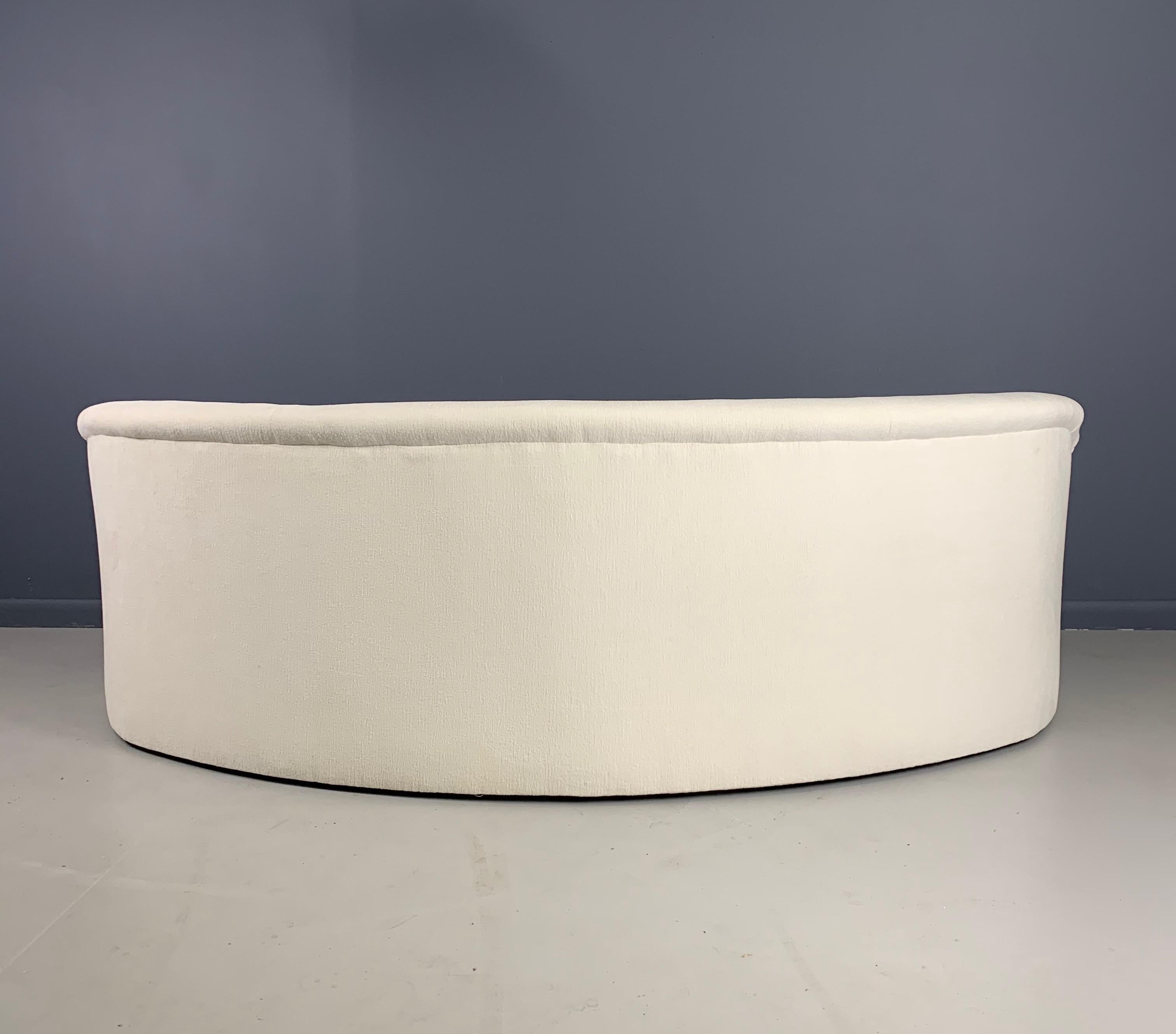 Upholstery Mid Century Kidney Bean Curved Sofa Weiman Style For Sale