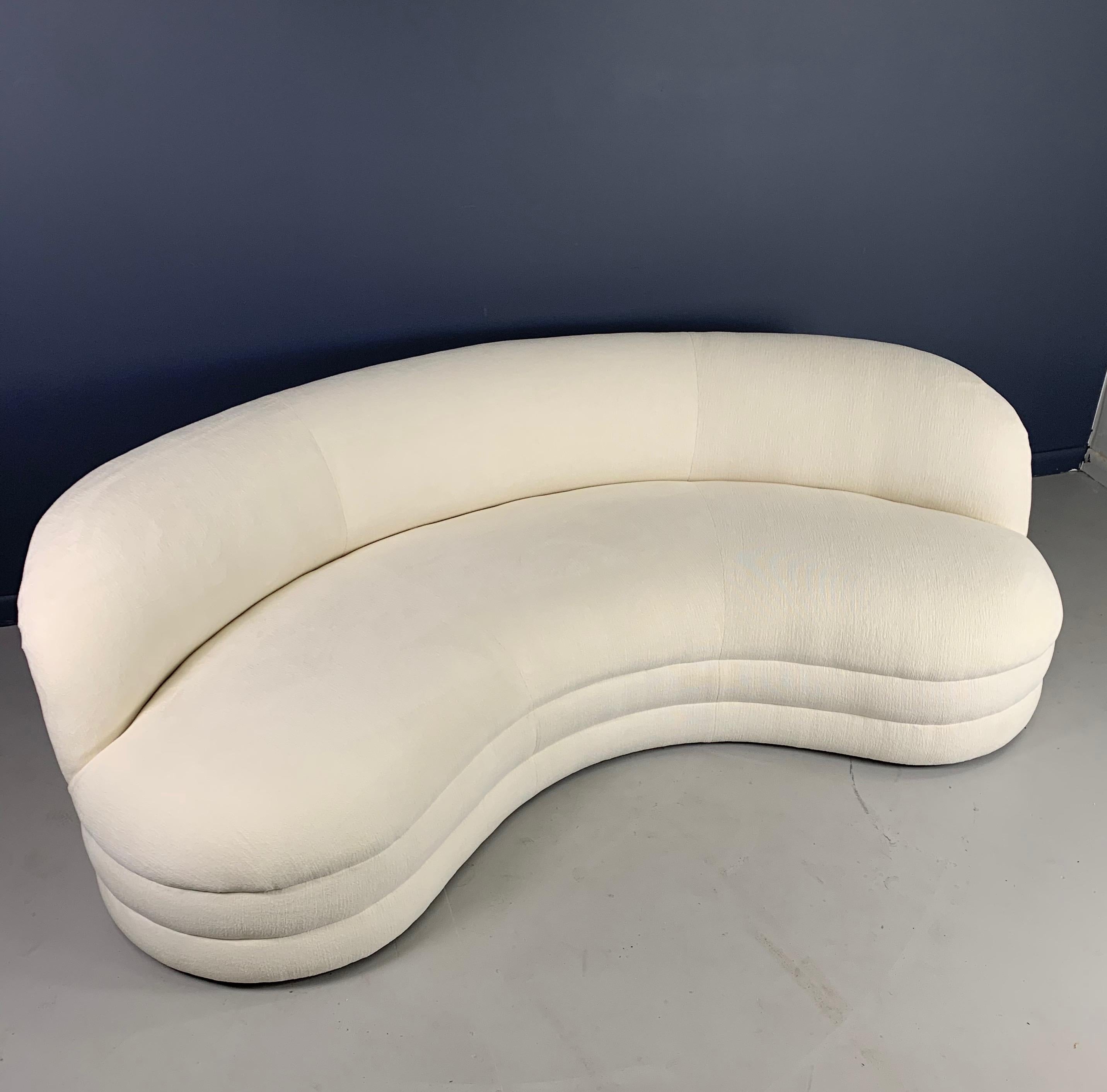 Mid Century Kidney Bean Curved Sofa Weiman Style For Sale 2
