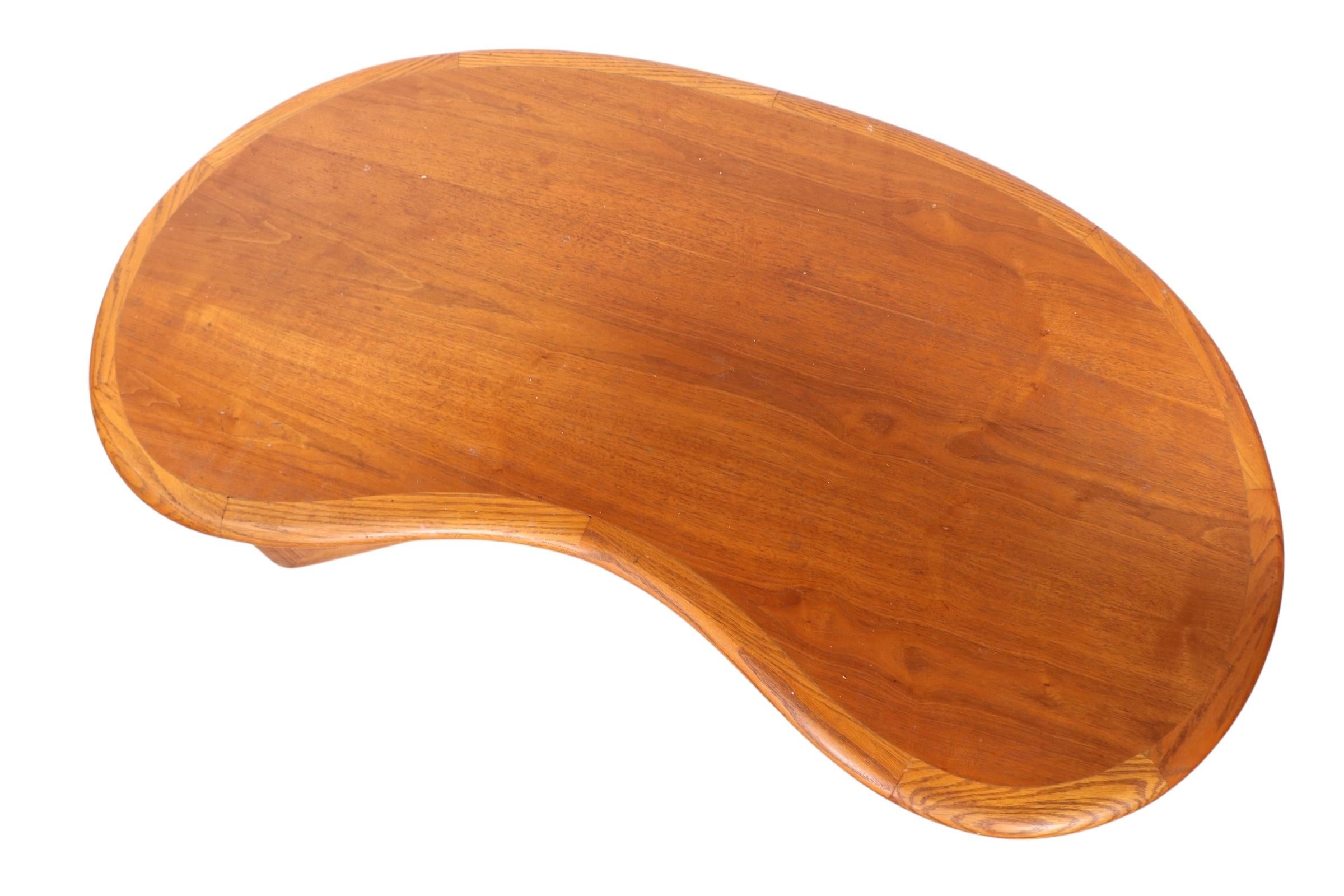 Mid Century Kidney Bean Top Coffee Table by Perception  Lane # 1166 54 For Sale 9