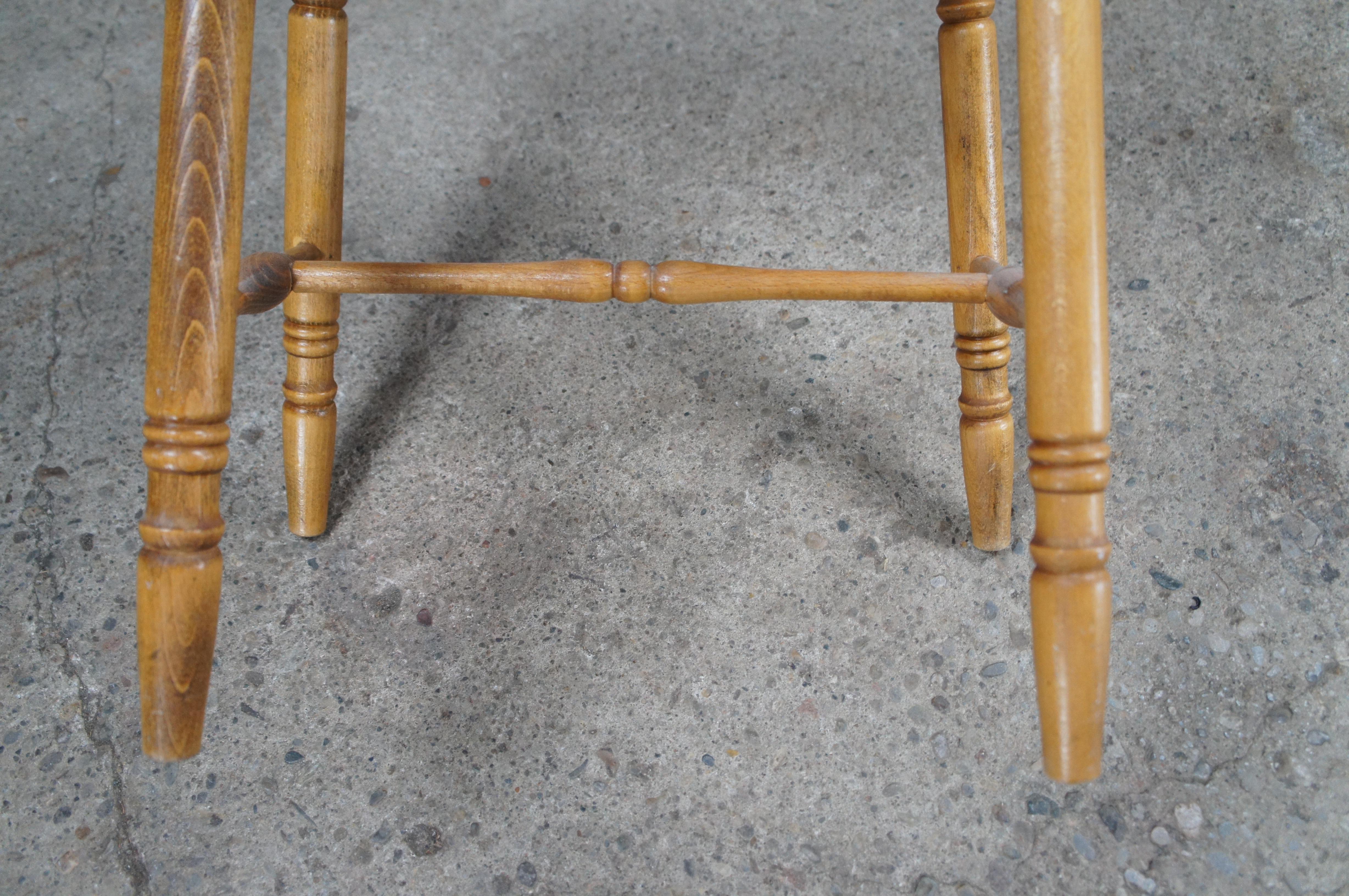 Mid Century Kidney Bean Walnut Spindle Back Vanity Chair Stool Bench Seat 5