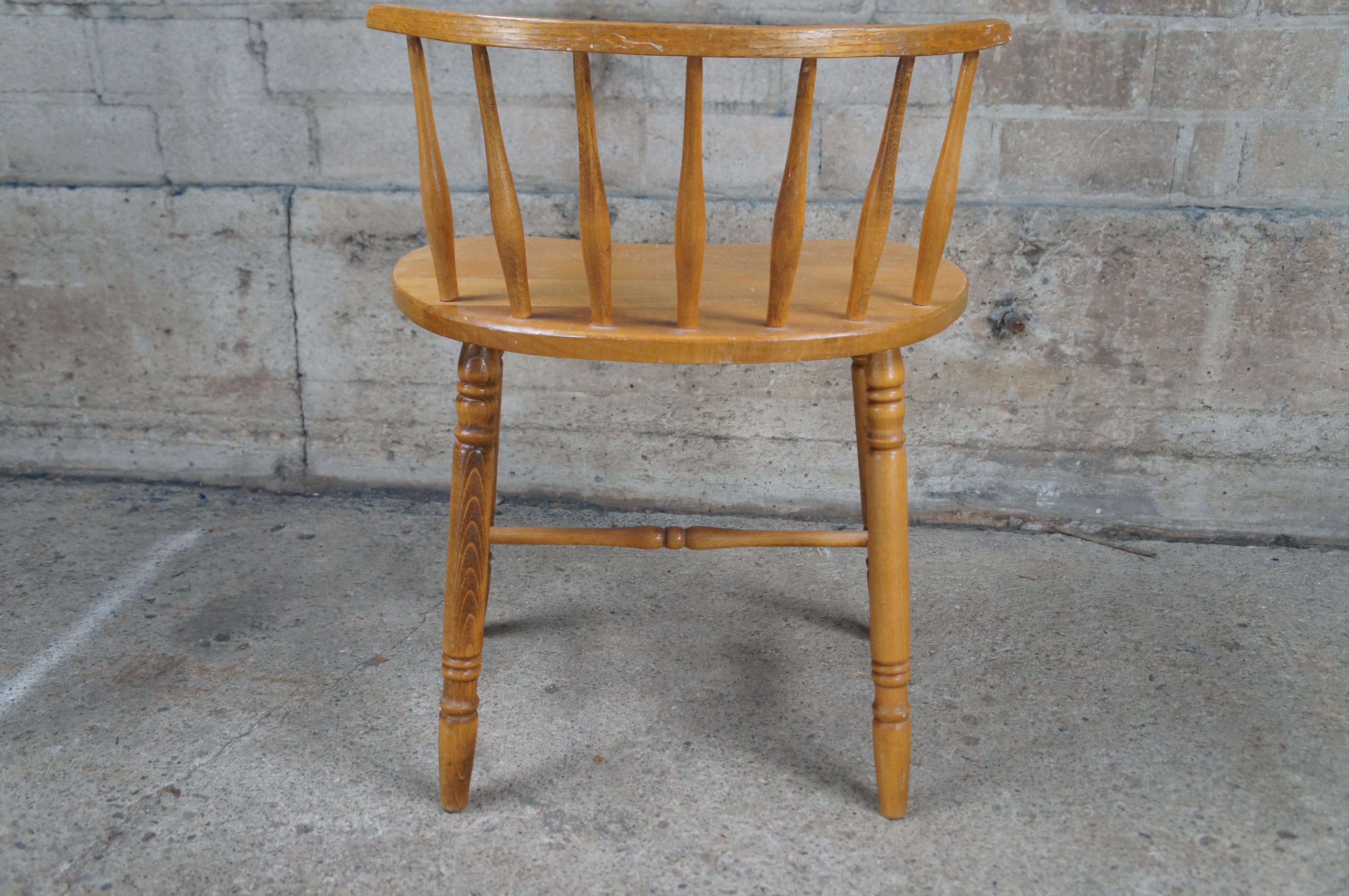 Mid Century Kidney Bean Walnut Spindle Back Vanity Chair Stool Bench Seat 2