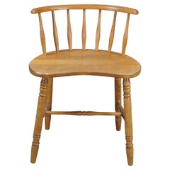 Mid Century Kidney Bean Walnut Spindle Back Vanity Chair Stool Bench Seat