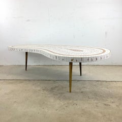 Mid-Century Kidney Shaped Mosaic Tile Coffee Table