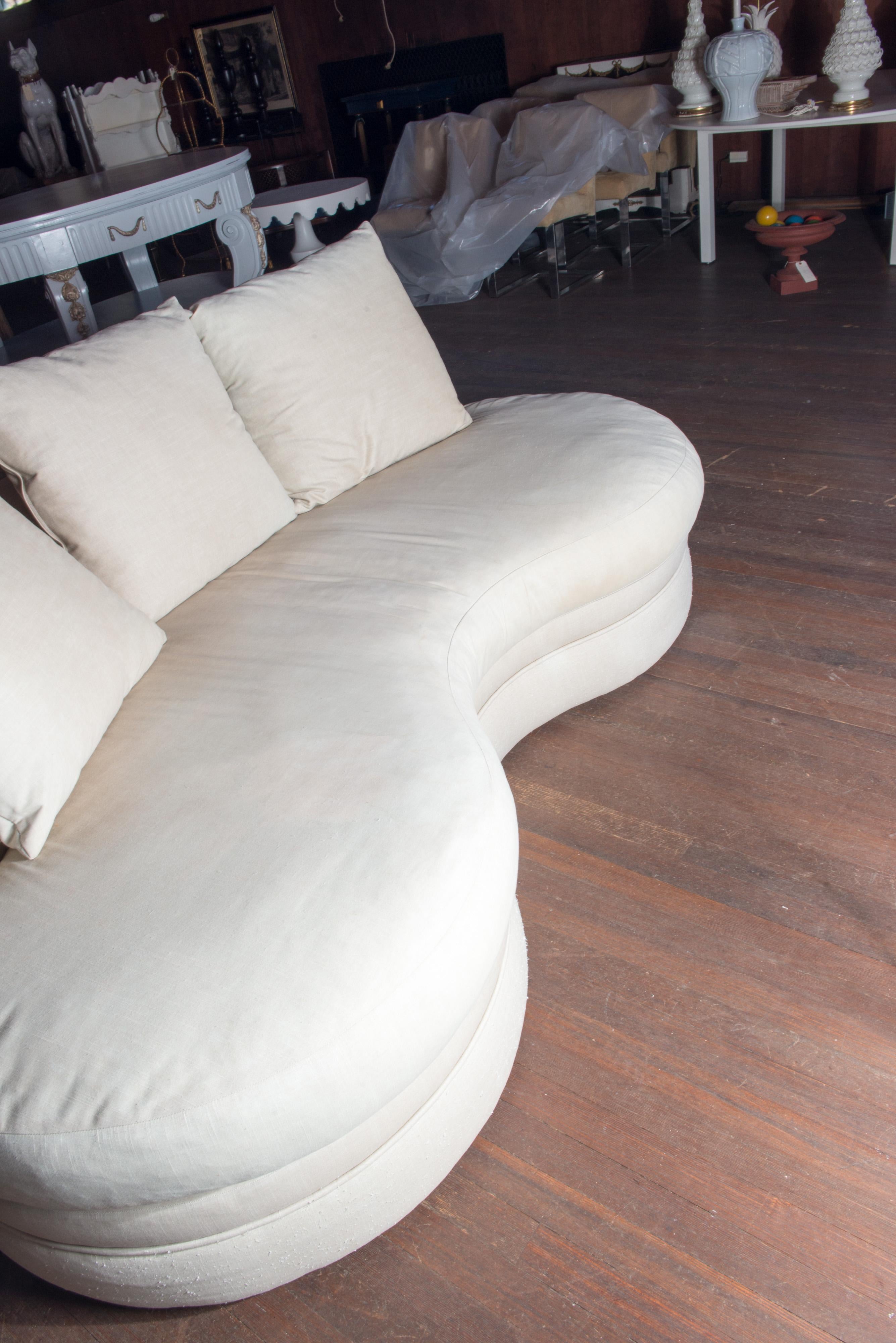 Upholstery Midcentury Kidney Shaped Sofa