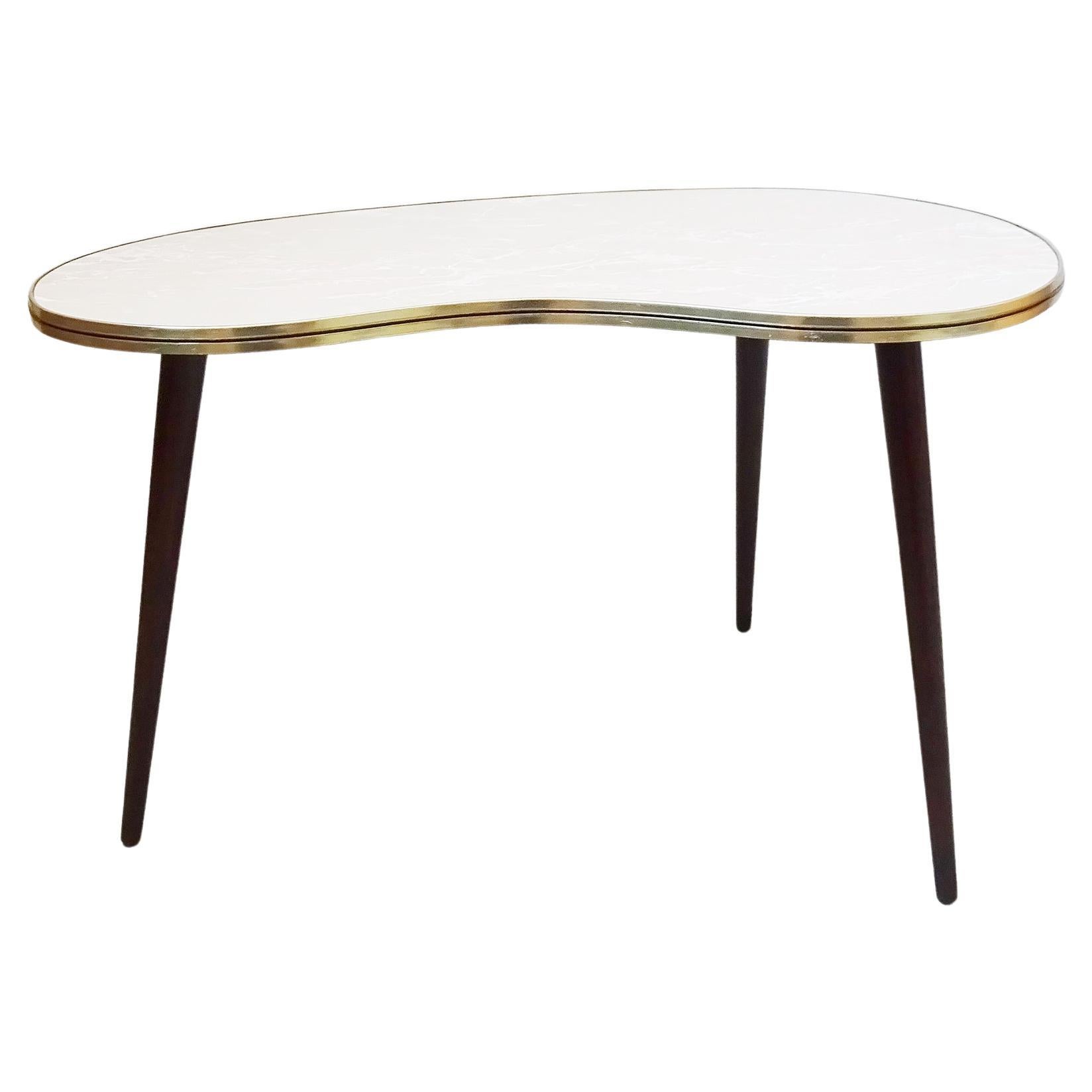 MidCentury Coffee Kidney Table in marble look, Germany 1950 For Sale