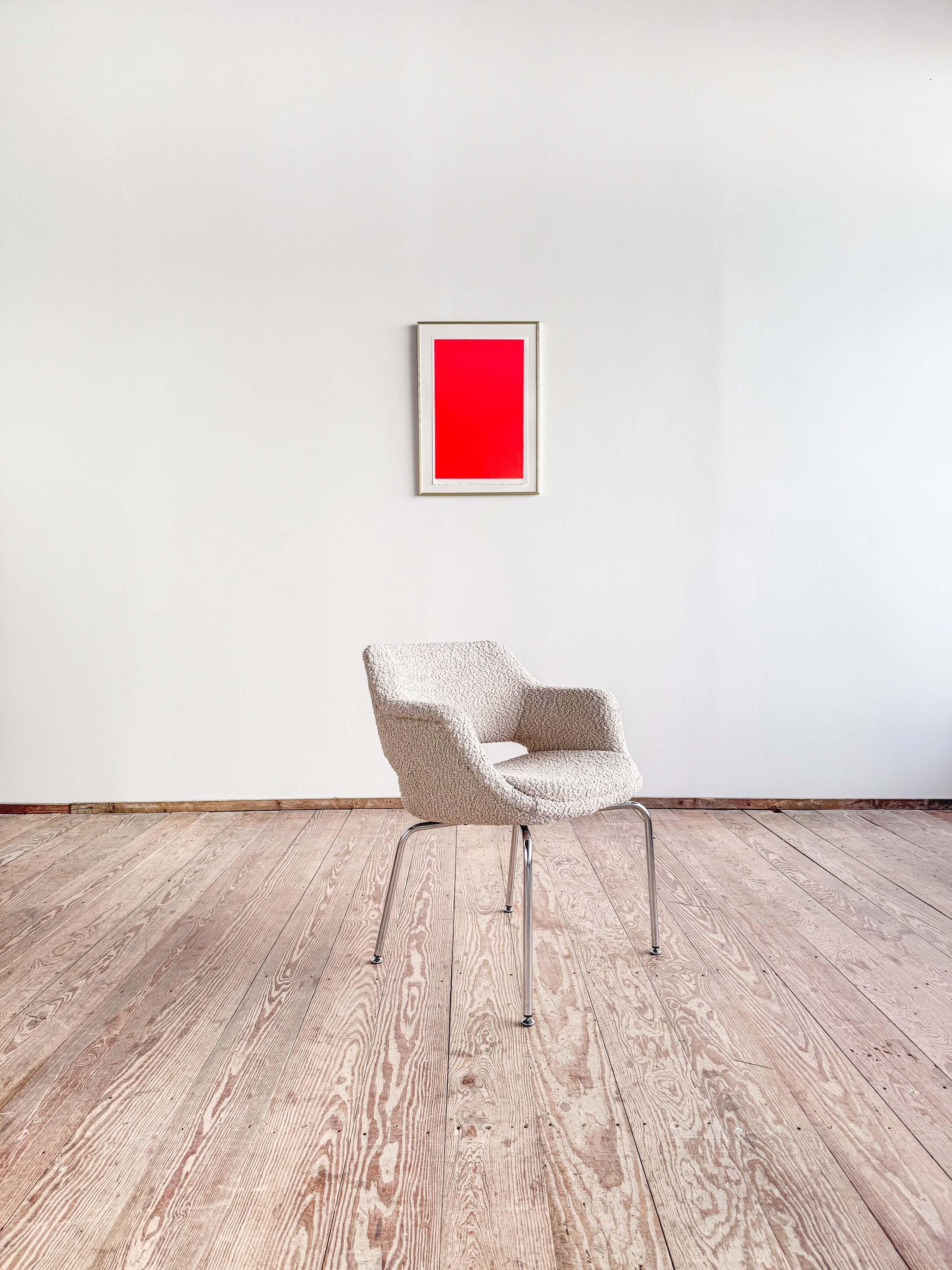 Dimensions: 64 x 60 x 75 x 45cm (Width x Depth x Height x Seat Height)
Dimensions: approx. 25.2 x 23.6 x 29.5 x 17.7 in

This elegant armchair was designed by the Finnish designer Olli Mannermaa for Martela in the early 1950s and later produced by