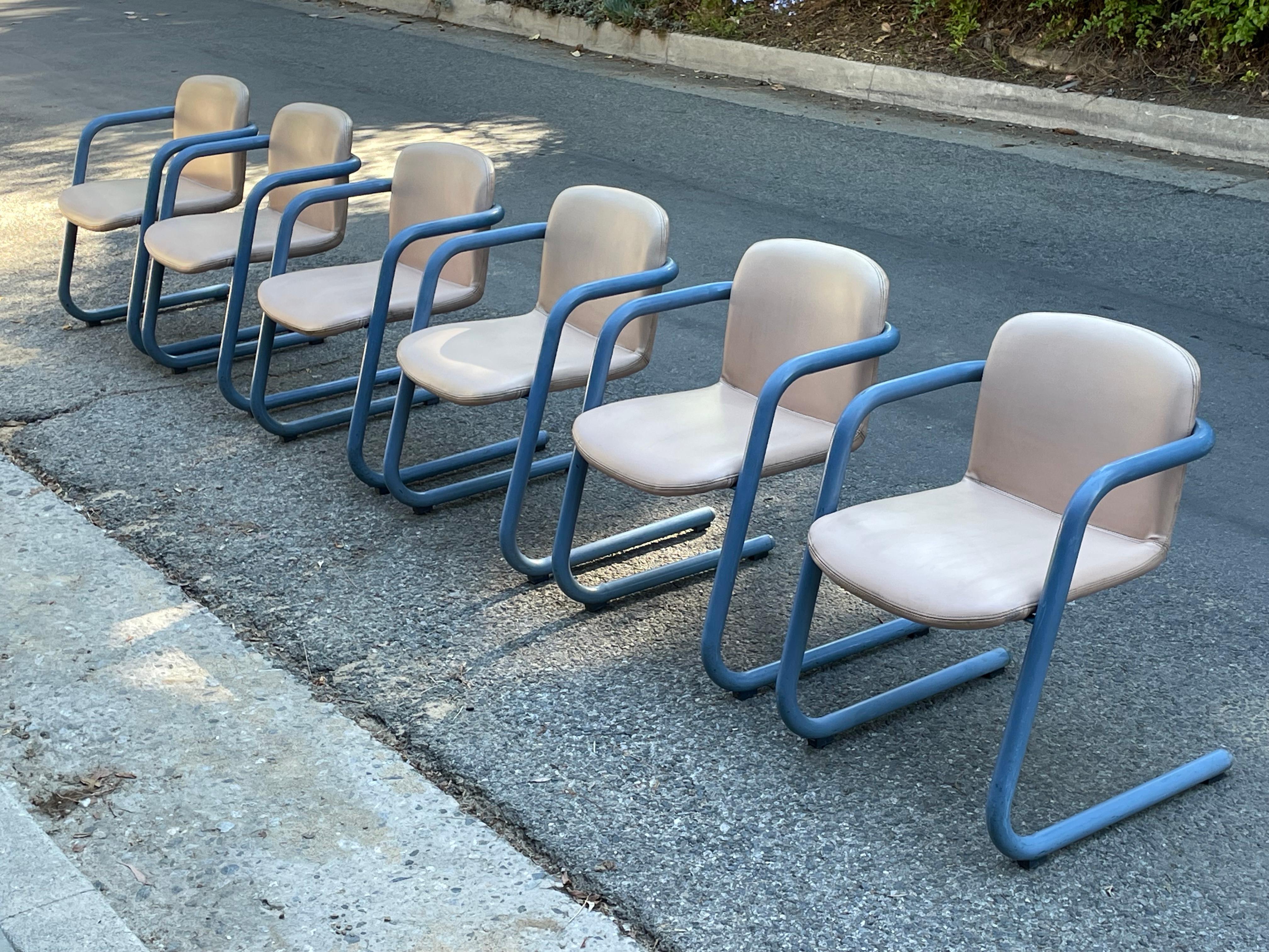 Mid-Century Modern Mid-Century Kinetics Blue 100/300 Chairs by Salmon & Hamilton - Set of 2