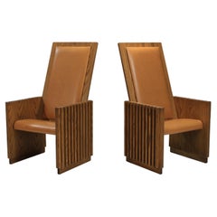 Vintage Mid Century Modern Club Chairs in Oak