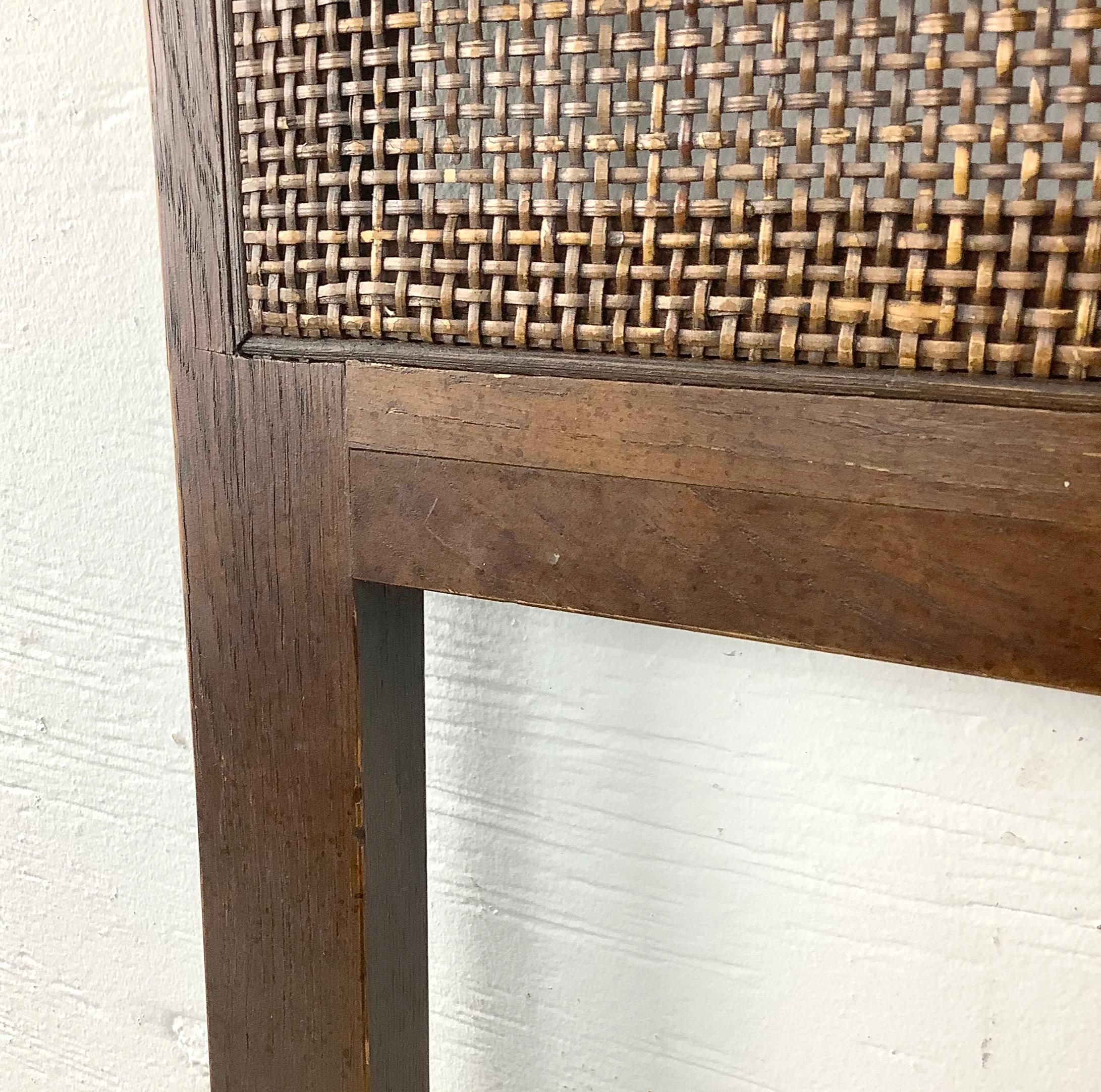Mid-Century King Size Cane Front Headboard For Sale 7