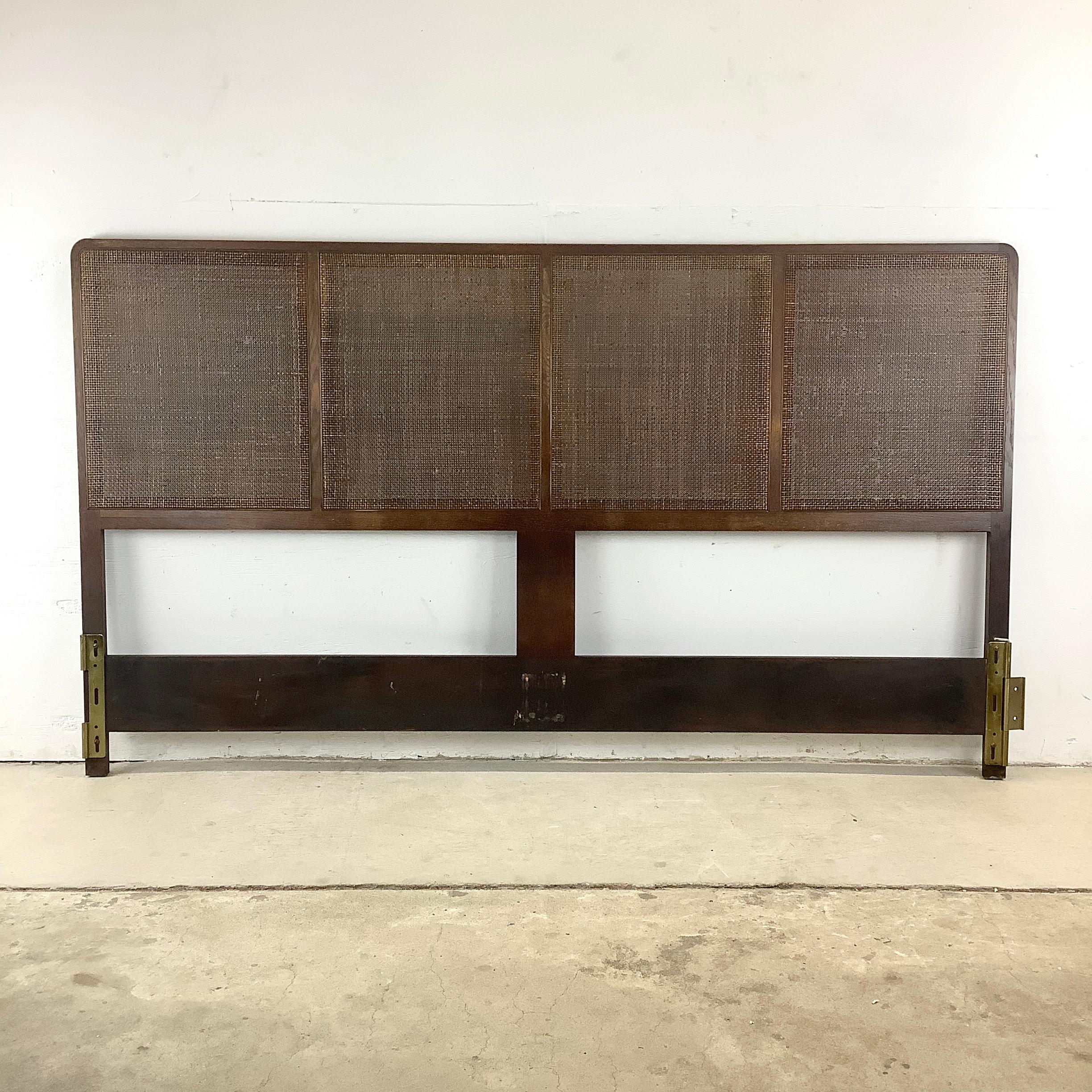 Other Mid-Century King Size Cane Front Headboard For Sale